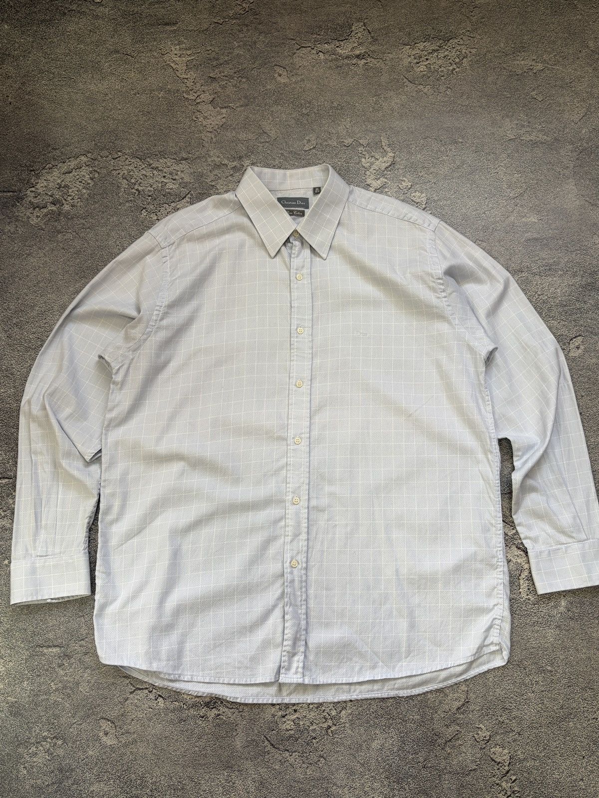 Christian Dior Monsieur Vintage Christian Dior Check Cotton Shirt Blue White XL Size US XL / EU 56 / 4 - 1 Thumbnail