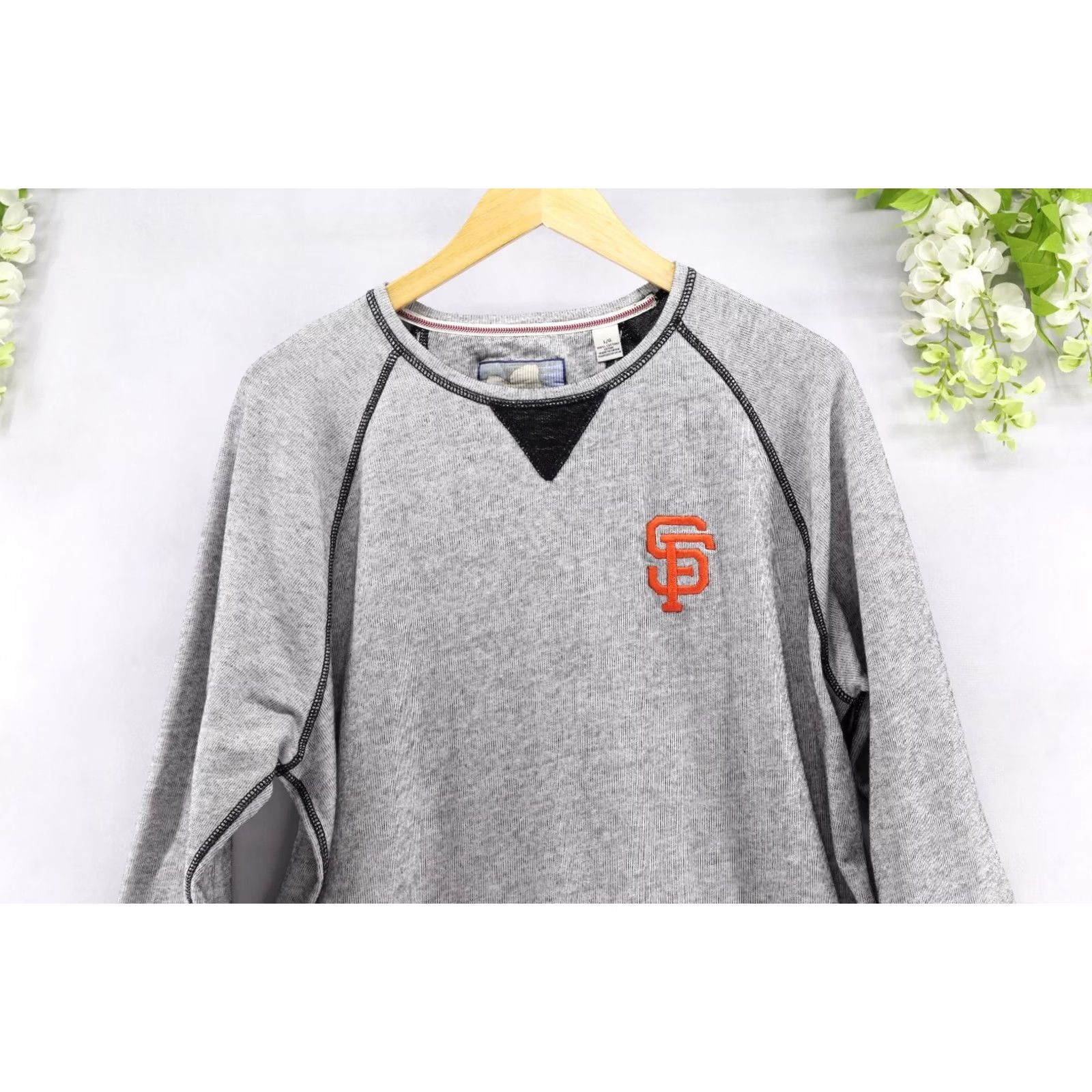 Tommy Bahama Tommy Bahama Baseball Shirt San Francisco Long Sleeve L Mens Gray 100% Cotton Jersey Crew Neck Ribbed Easy Care Size US L / EU 52-54 / 3 - 3 Thumbnail