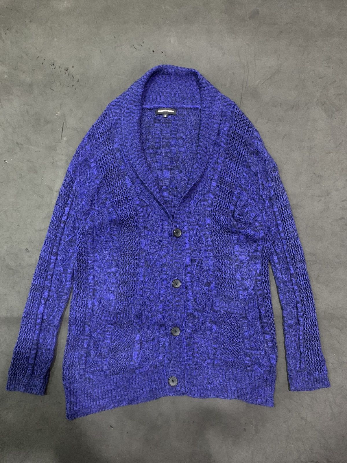 image of Avant Garde x Issey Miyake Semanticdesign Cardigan Knit Buttom Down Styled in Blue, Men's (Size XL)