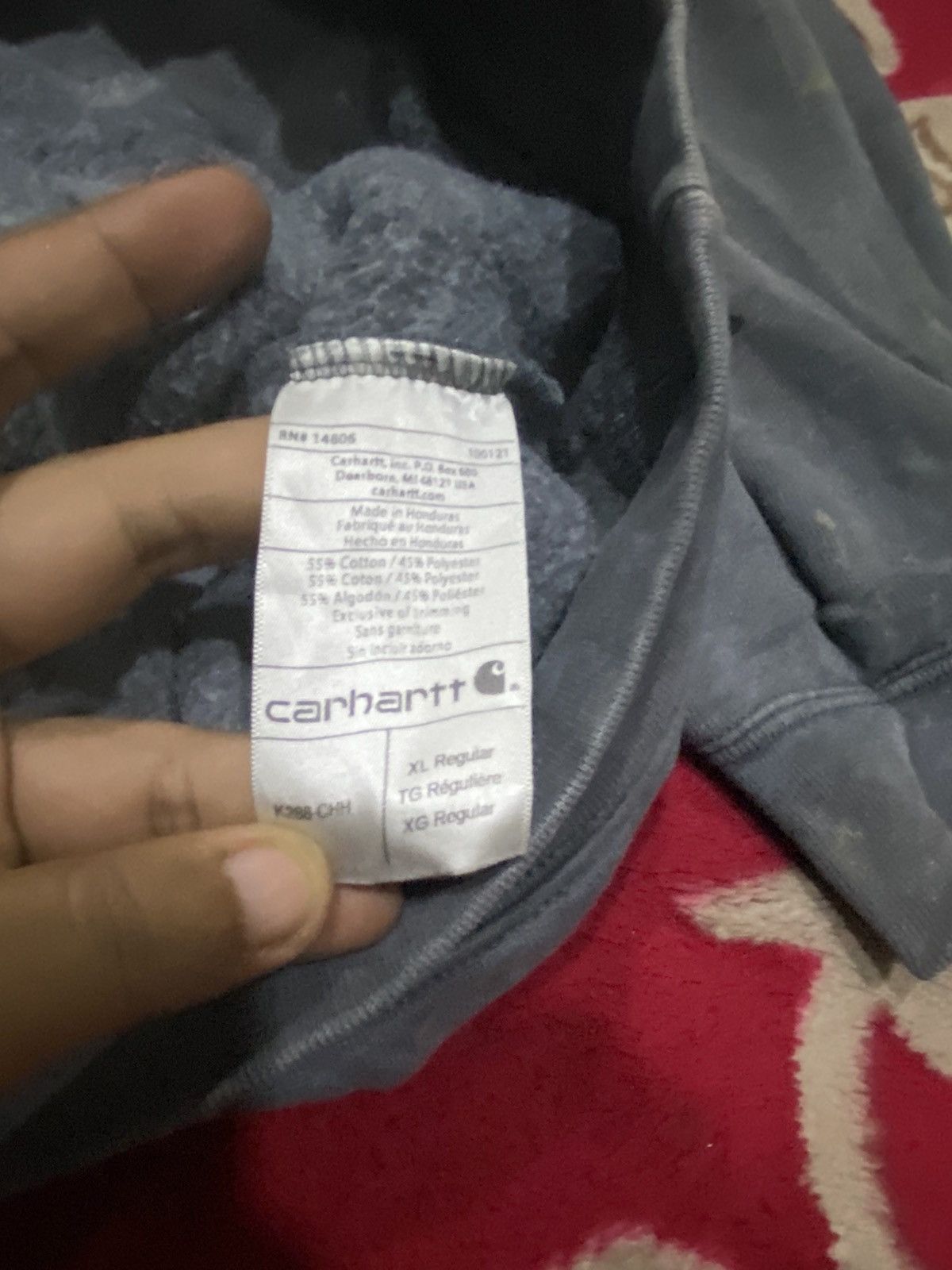 Carhartt Trashed Carhartt Spellout Sun Faded Hoodie Size US XL / EU 56 / 4 - 4 Thumbnail