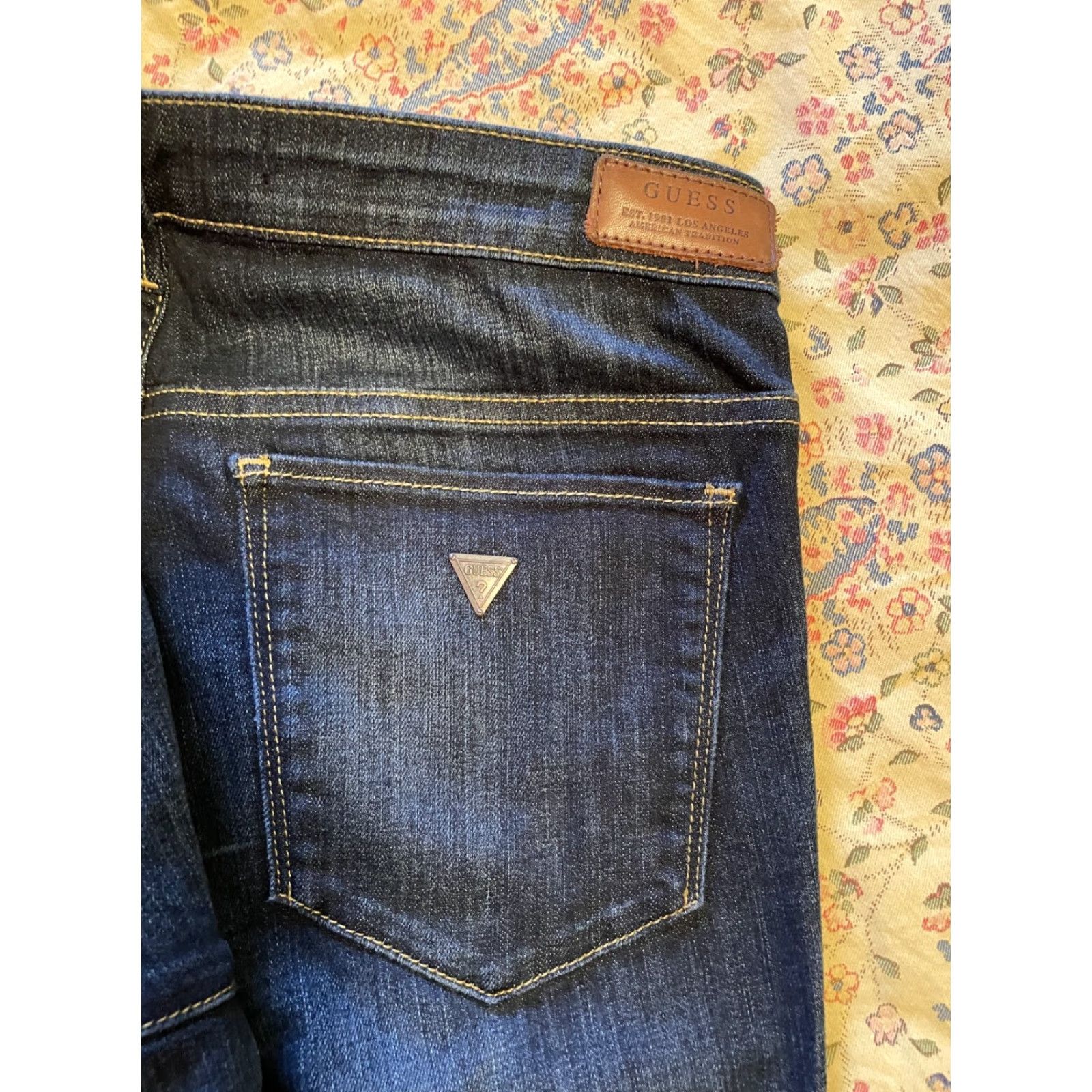Guess GUESS Jeans Womens 31 Blue Dark Rinse Boot Cut Mid Rise Denim Stretch Jeans Womens Size 24" / US 00 / IT 34 - 6 Thumbnail