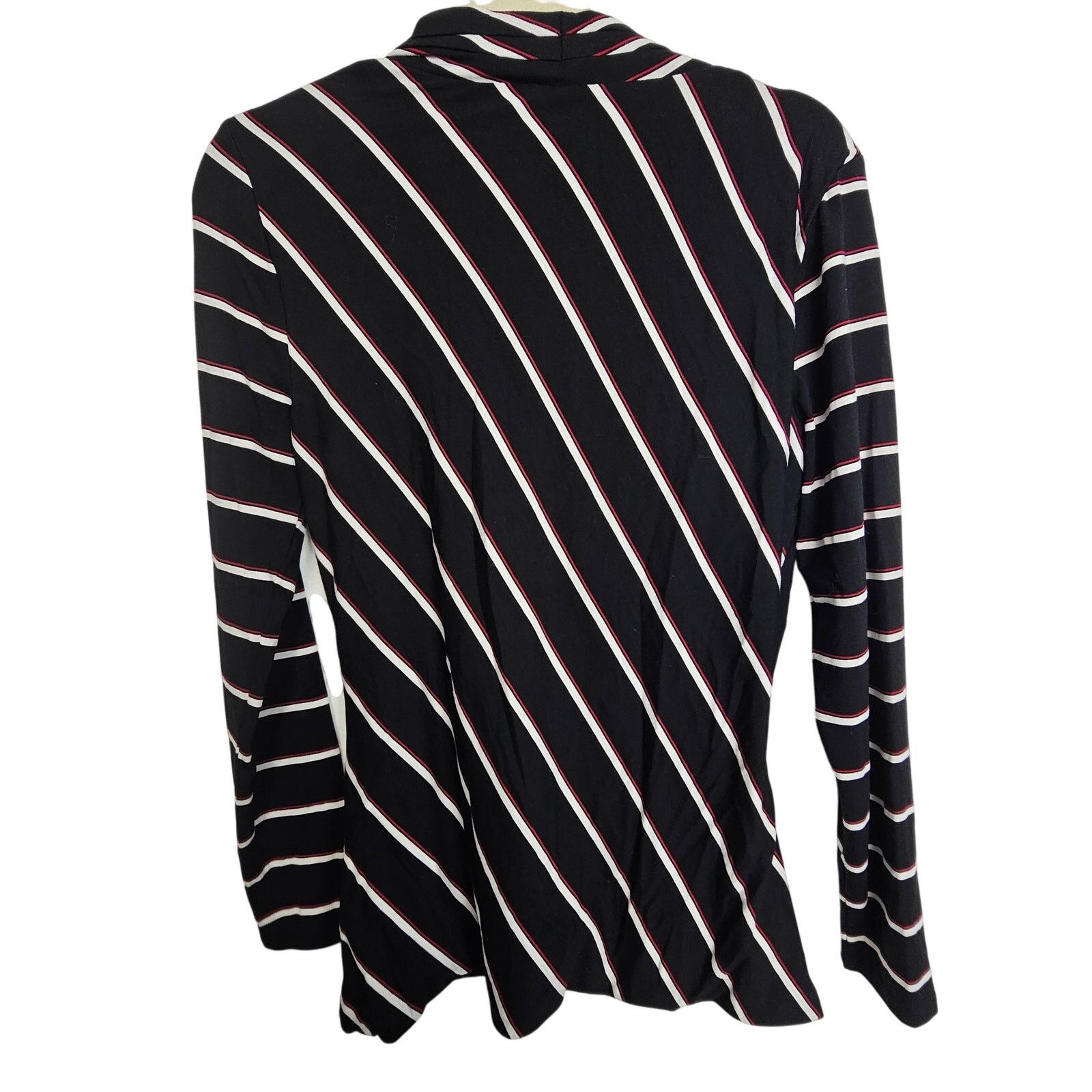 White House Black Market White House Black Market Blouse Black Striped Surplice Top S Size S / US 4 / IT 40 - 8 Thumbnail
