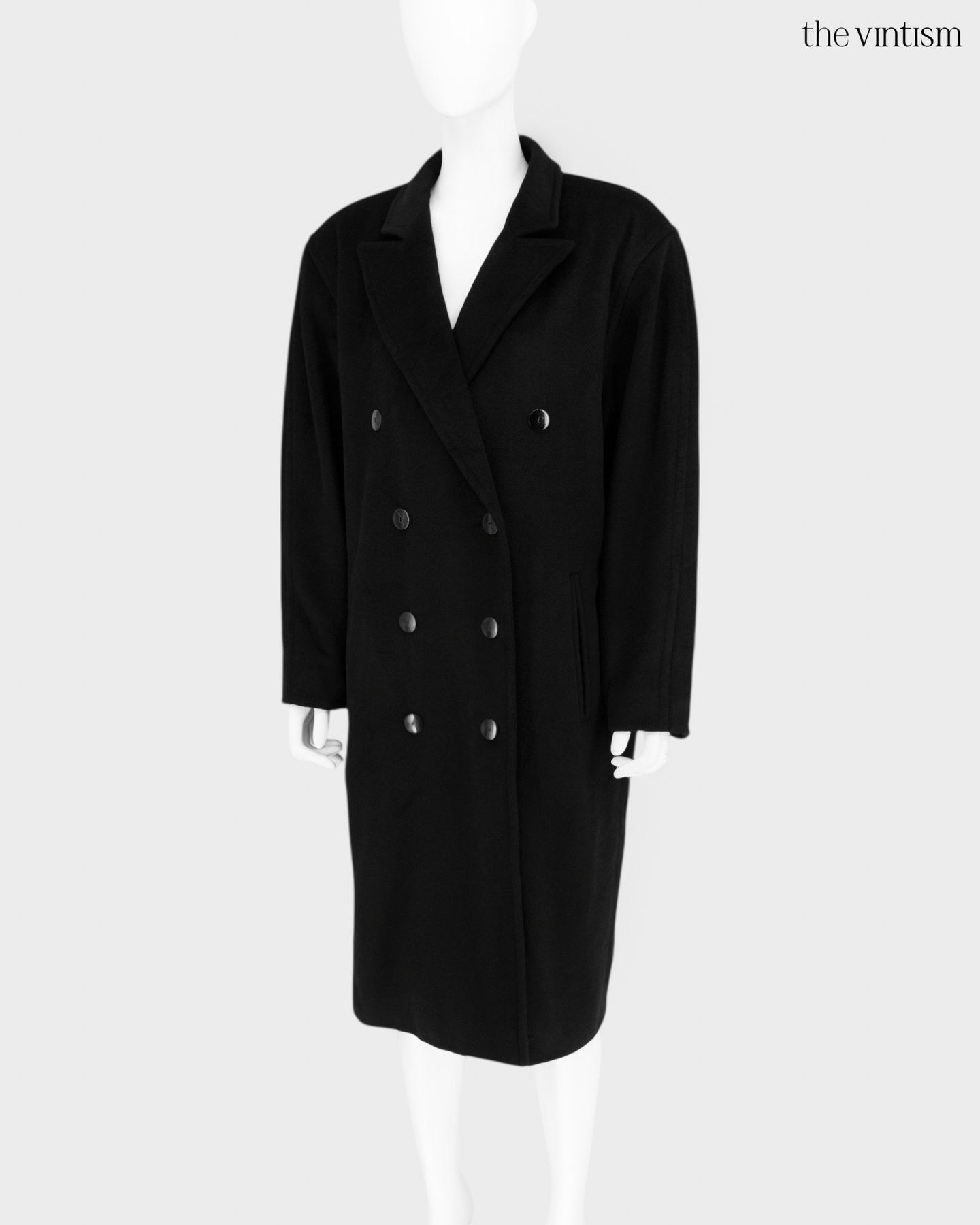 Escada Escada Vintage Black Long Coat in Llama, Alpaca Blend Size L / US 10 / IT 46 - 4 Thumbnail