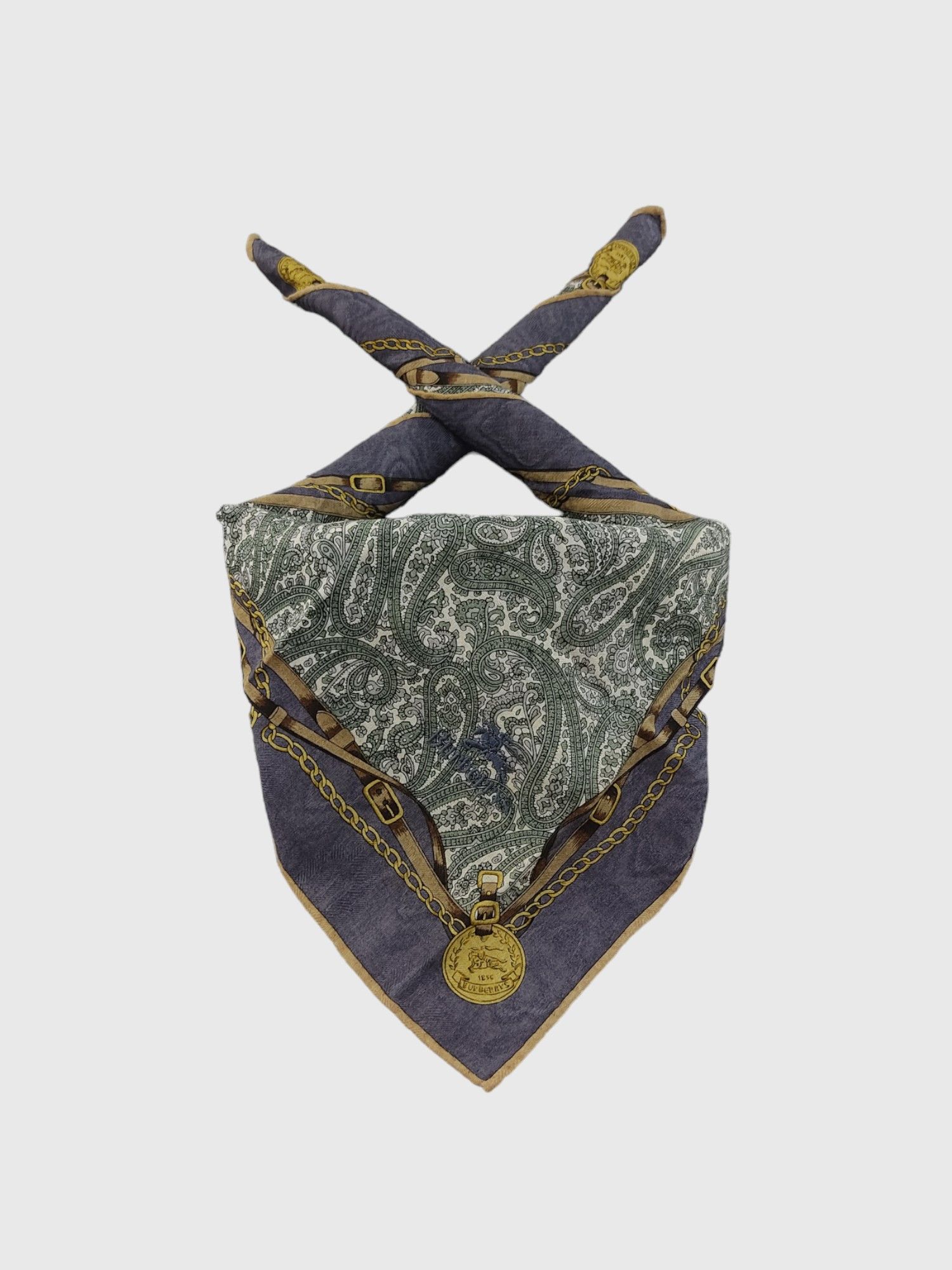 Burberry Vintage Burberrys Paisley Handkerchief Cotton Scarf Size ONE SIZE - 2 Thumbnail