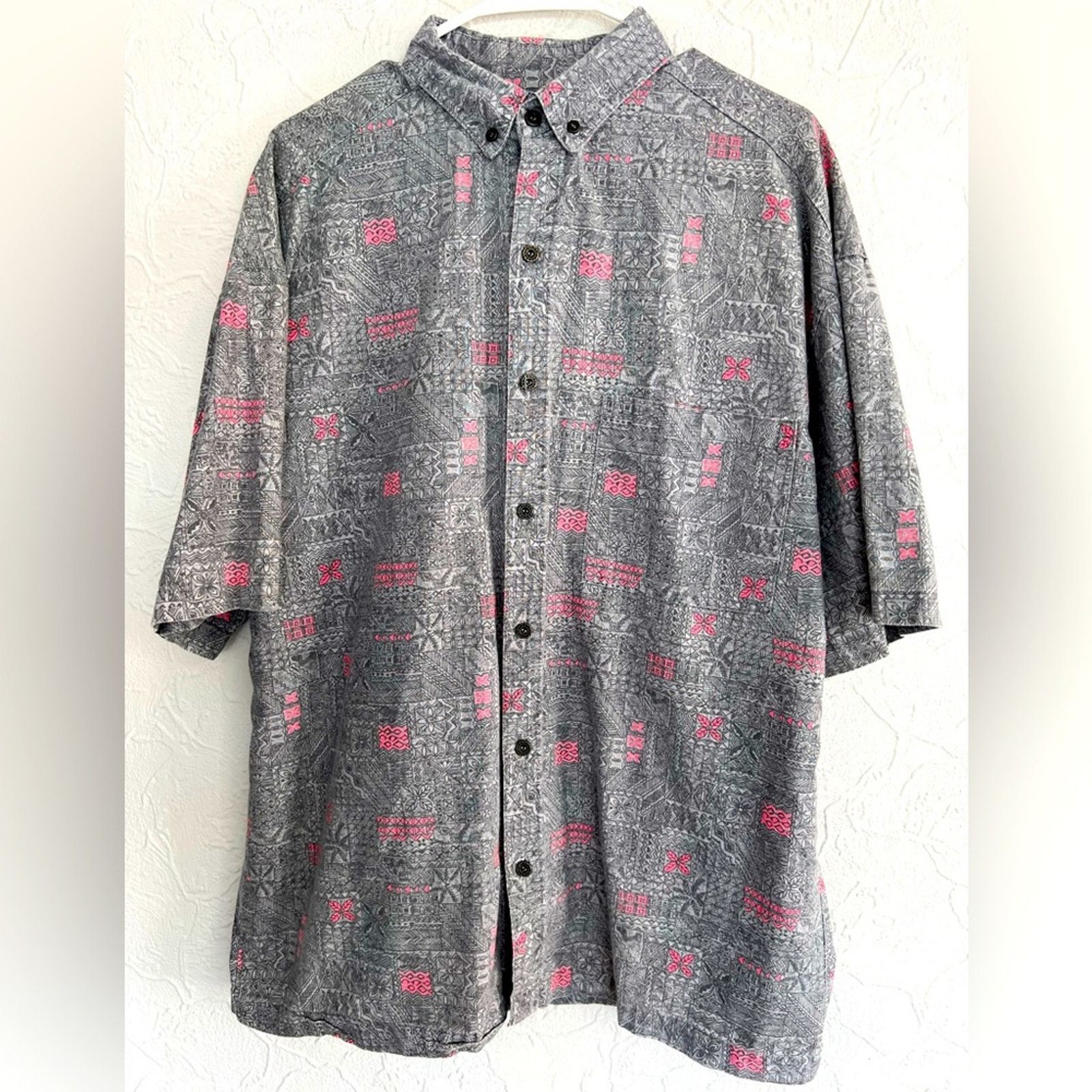 Vintage Vintage Island Force Gray Neon Pink Surfer Skater Shirt NICE Size US M / EU 48-50 / 2 - 1 Thumbnail