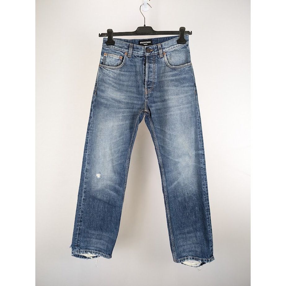 Balenciaga o1rshd1 Denim Jeans in Blue Size US 29 - 2 Thumbnail