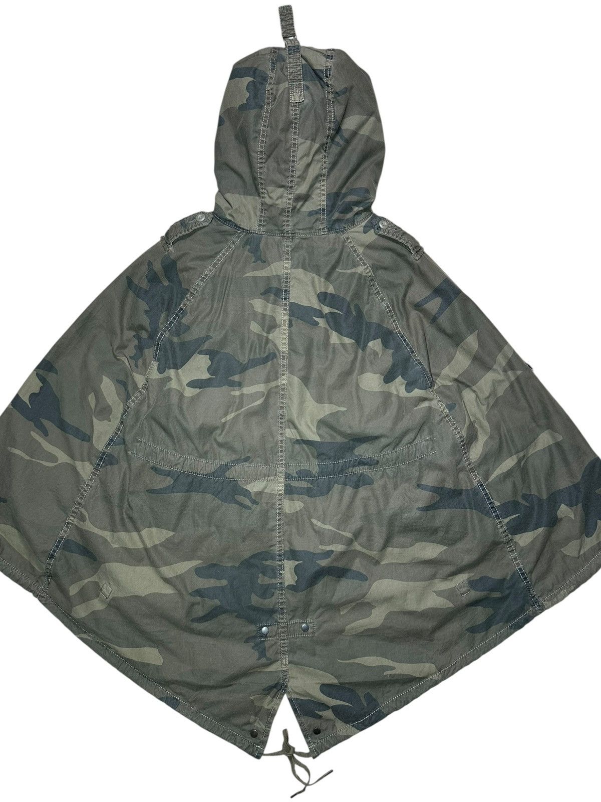 GOA G.O.A Camouflage Fur Hood Poncho Size ONE SIZE - 4 Thumbnail