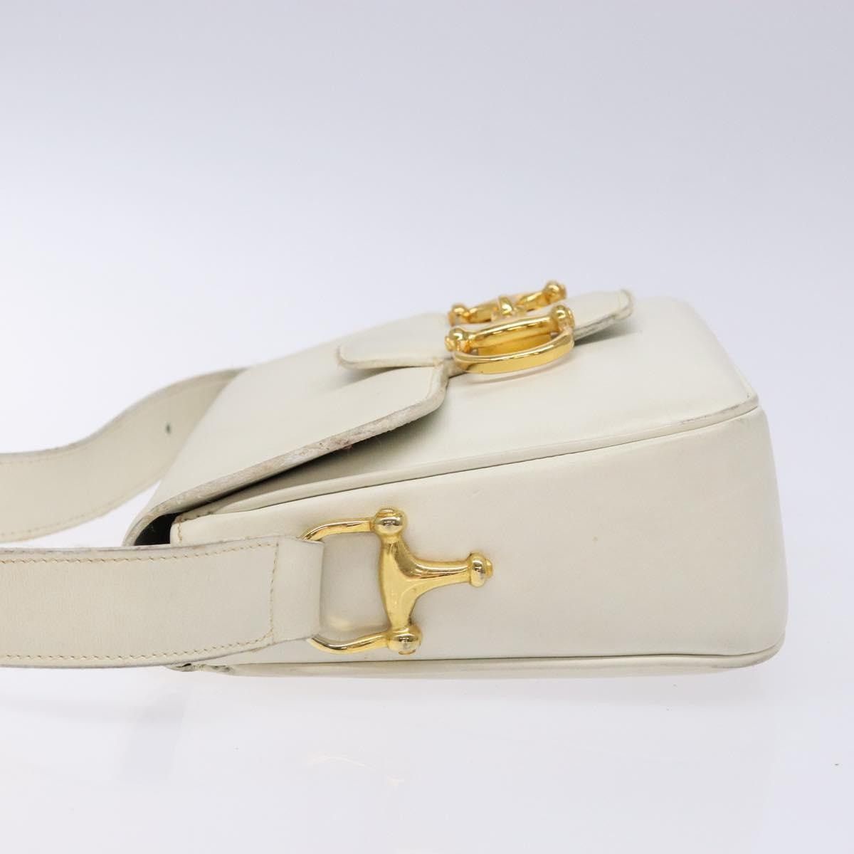 Celine CELINE Shoulder Bag Leather Gold White Size ONE SIZE - 5 Thumbnail