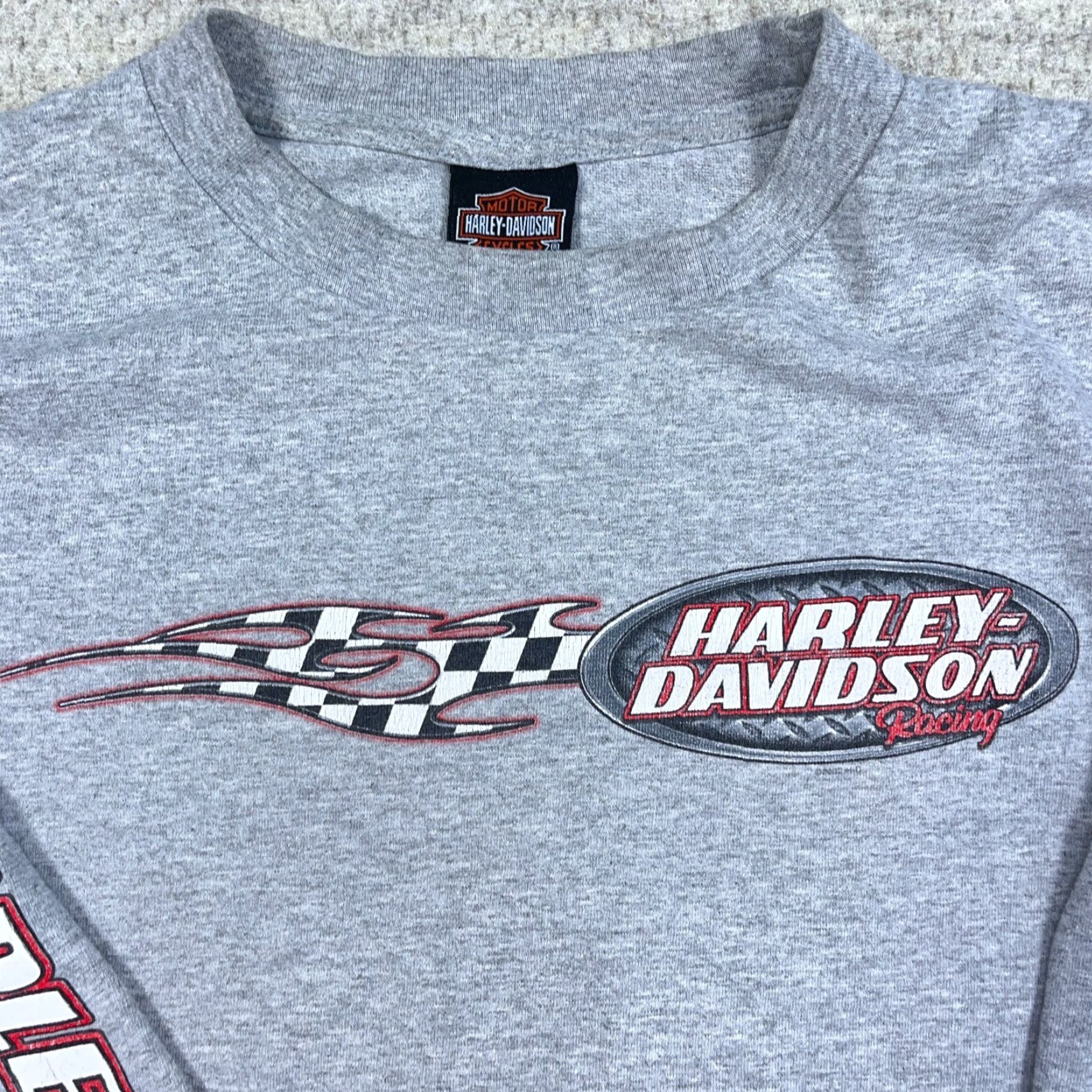 Harley Davidson Harley-Davidson Shirt Men 3X Gray Long Sleeve Crew Neck Vintage Y2K Graphic Print Logo Racing USA 80s Retro Barbed Size US XXL / EU 58 / 5 - 6 Thumbnail