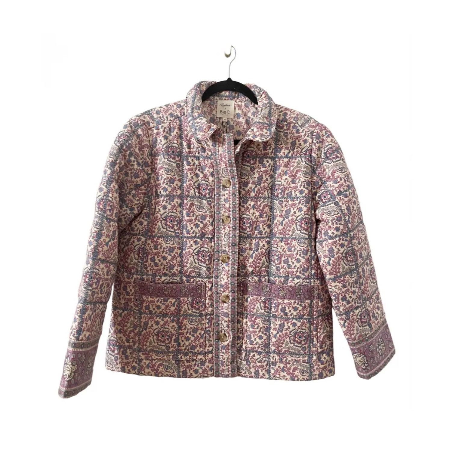 Sezane Sezane x Sea New York William jacket mixed Emilia SZ36US4 pu Size S / US 4 / IT 40 - 2 Thumbnail