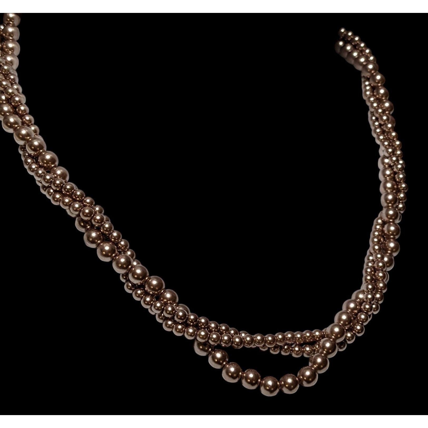 Other Retro Tan Faux Pearl Torsade Costume Necklace Size ONE SIZE - 3 Thumbnail