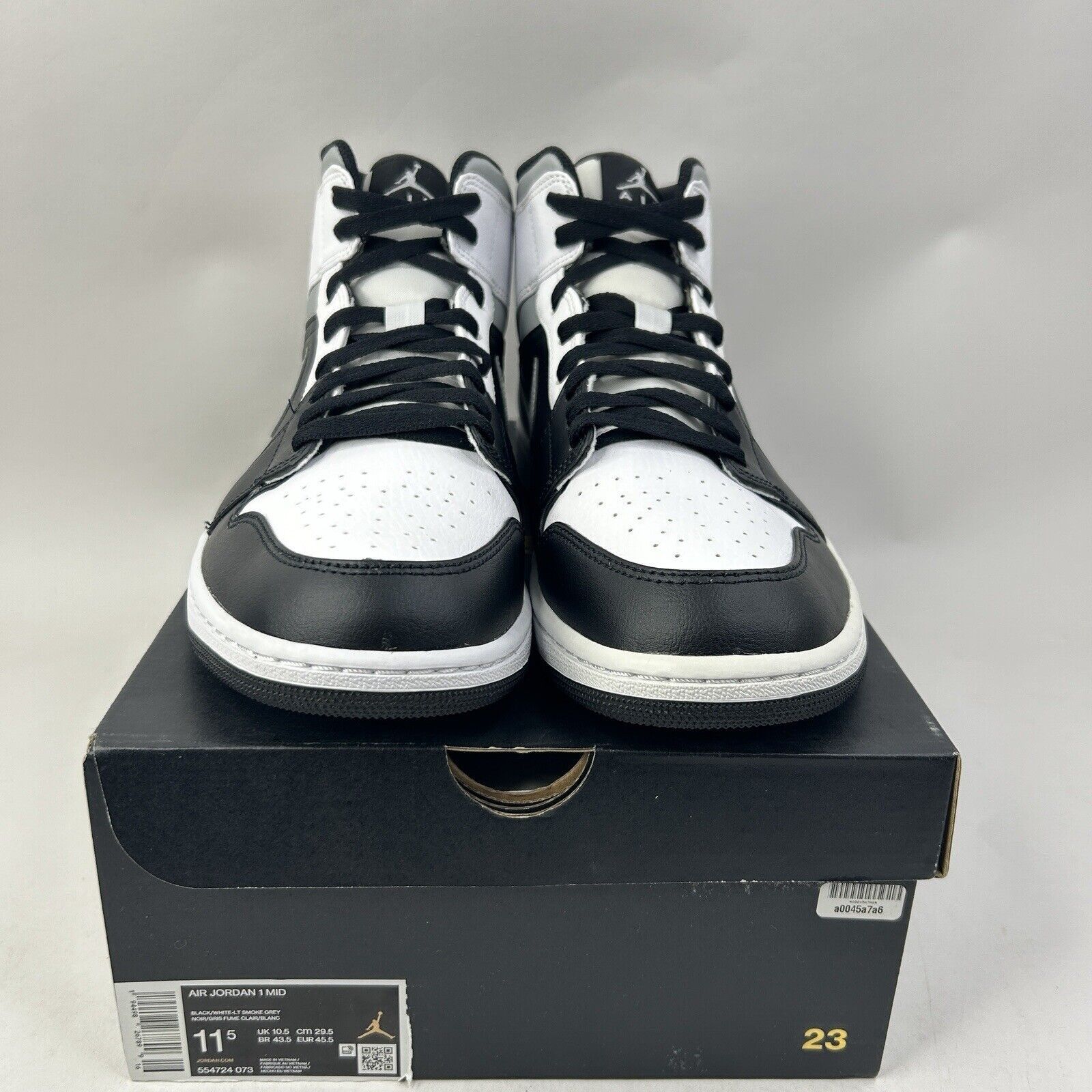 Nike Nike Air Jordan 1 Mid Retro “White Shadow/Light Smoke Grey” Size US 11.5 / EU 44-45 - 2 Thumbnail