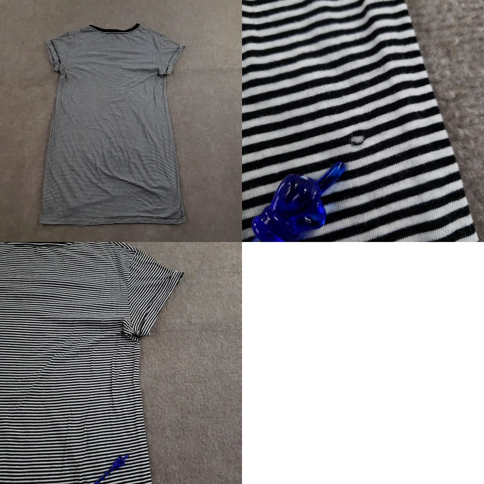 T by Alexander Wang Alexander Wang Dress Womens Medium Black White Striped V Neck T-Shirt Knit ZZ Size M / US 6-8 / IT 42-44 - 10 Thumbnail