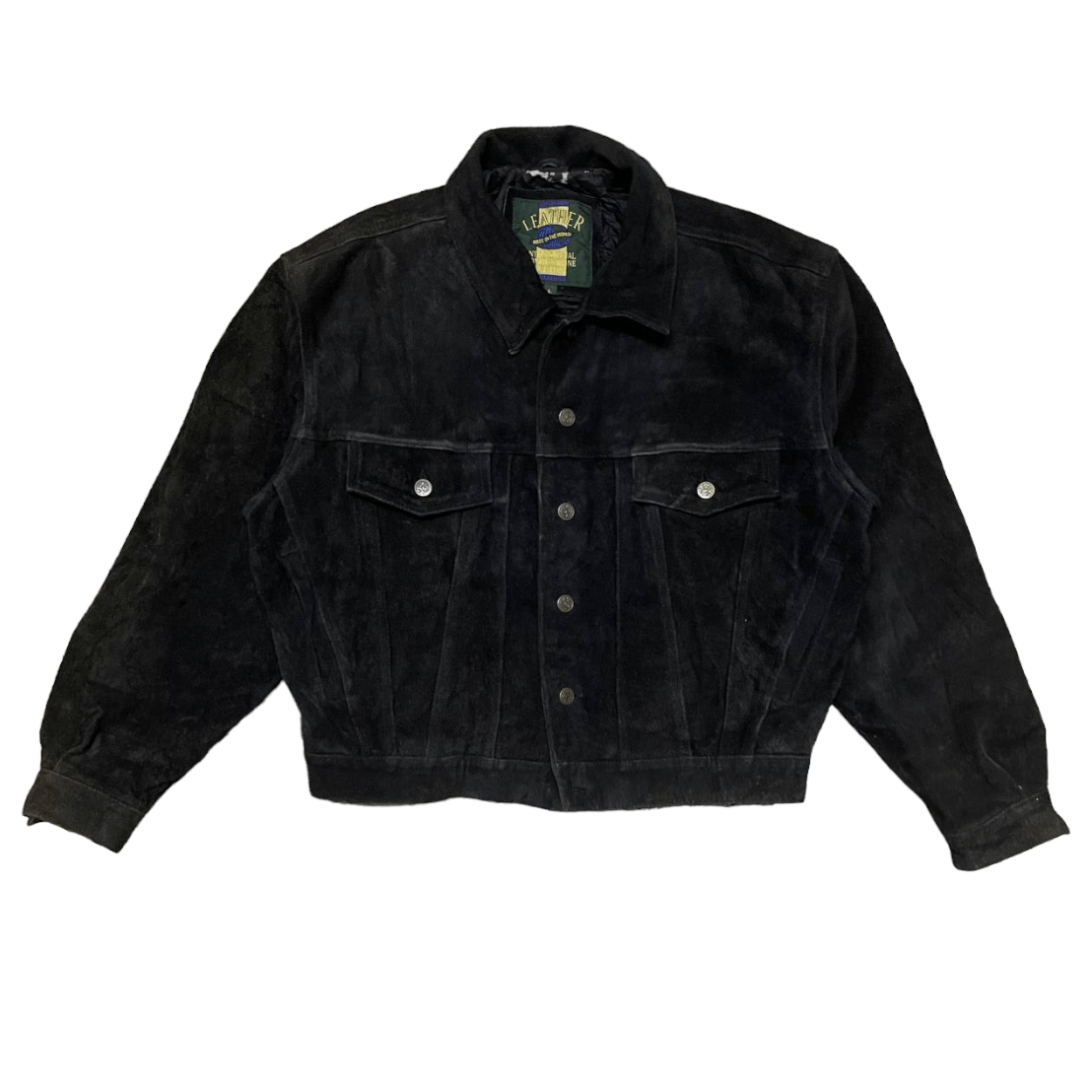 Leather Vintage Trucker Jacket Cowhide Suede Leather Size US L / EU 52-54 / 3 - 1 Thumbnail