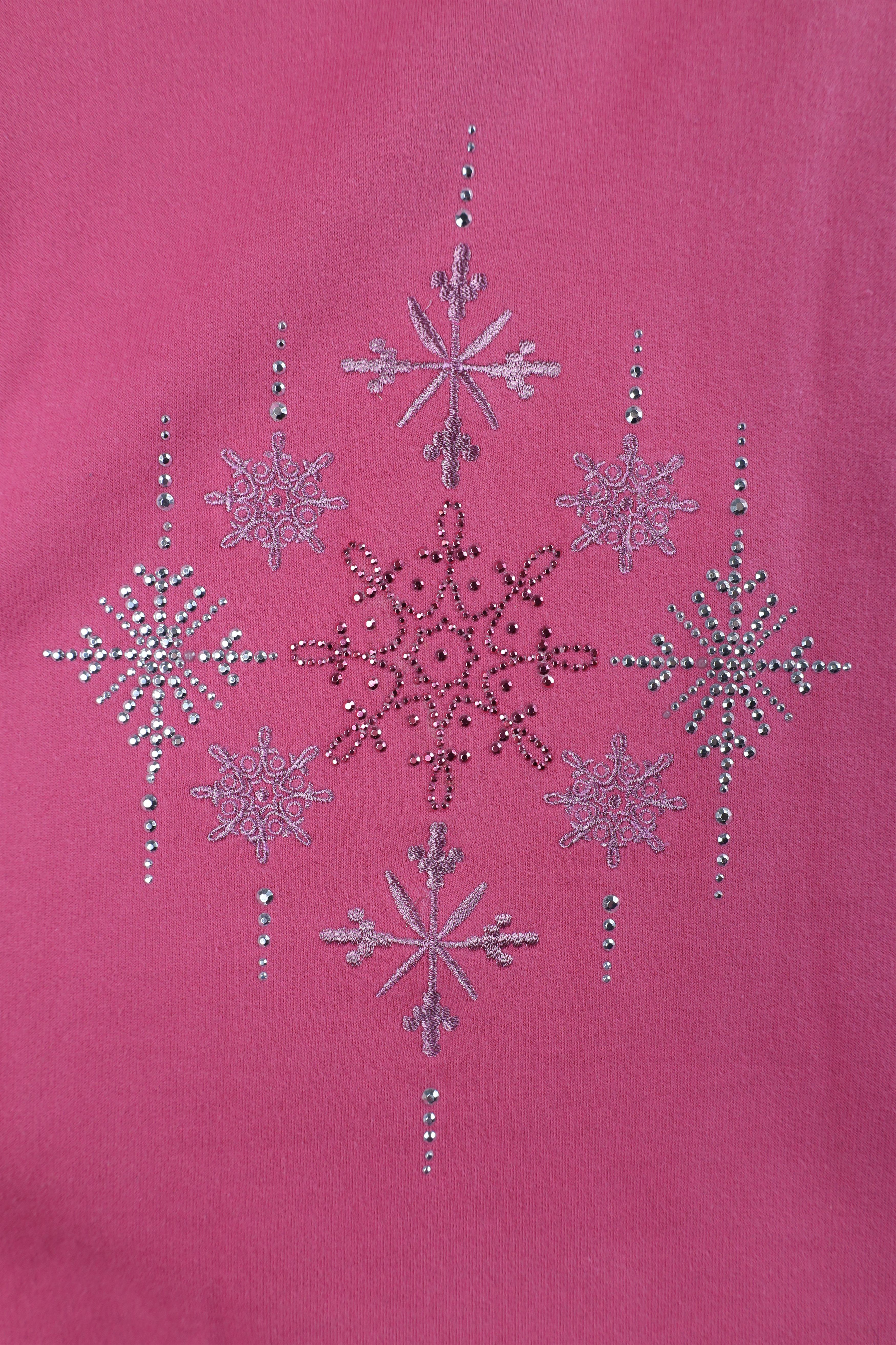 Vintage Vintage 90s Streetwear Snowflake Christmas Sweatshirt Pink Size M / US 6-8 / IT 42-44 - 4 Thumbnail
