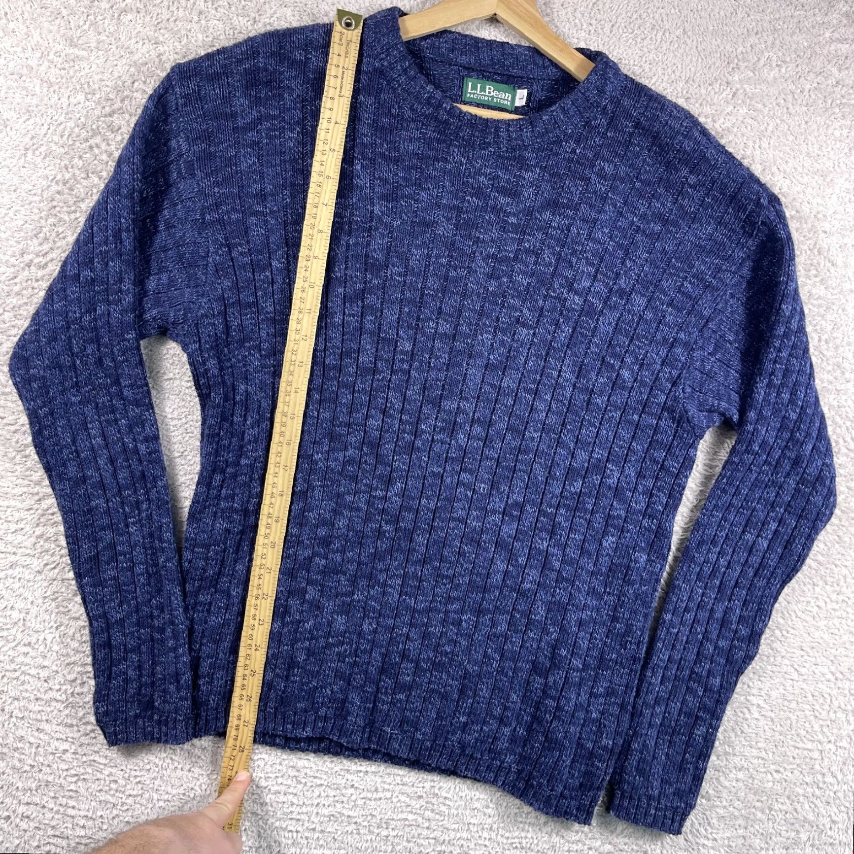 Vintage VINTAGE LL Bean Fisherman Sweater Mens Large Blue Cotton Made in USA Ribbed 90's Pullover Crew Neck Long Sleeve Knit Shirt USA Mens L. Size US L / EU 52-54 / 3 - 4 Thumbnail