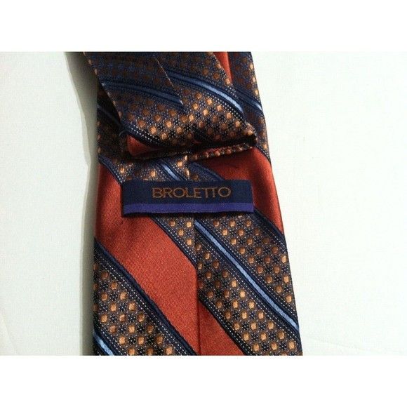 Other BROLETTO MENS NEW BLOOD ORANGE 100%SILK TIE WIDTH: 2 7/8" Size ONE SIZE - 3 Thumbnail