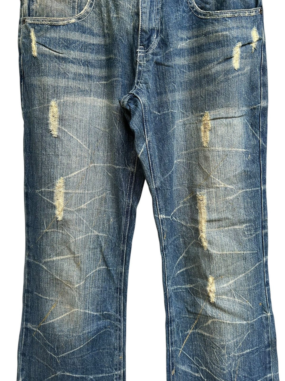 Japanese Brand × Kapital × Vintage Flare Nylaus Japanese Punk Style Distressed Denim Jeans Size US 30 / EU 46 - 7 Thumbnail