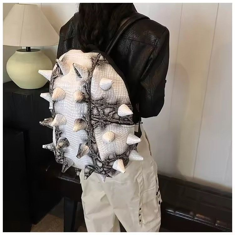 Japanese Brand Architectural Spiked Shell Backpack - PU Leather Size ONE SIZE - 3 Thumbnail