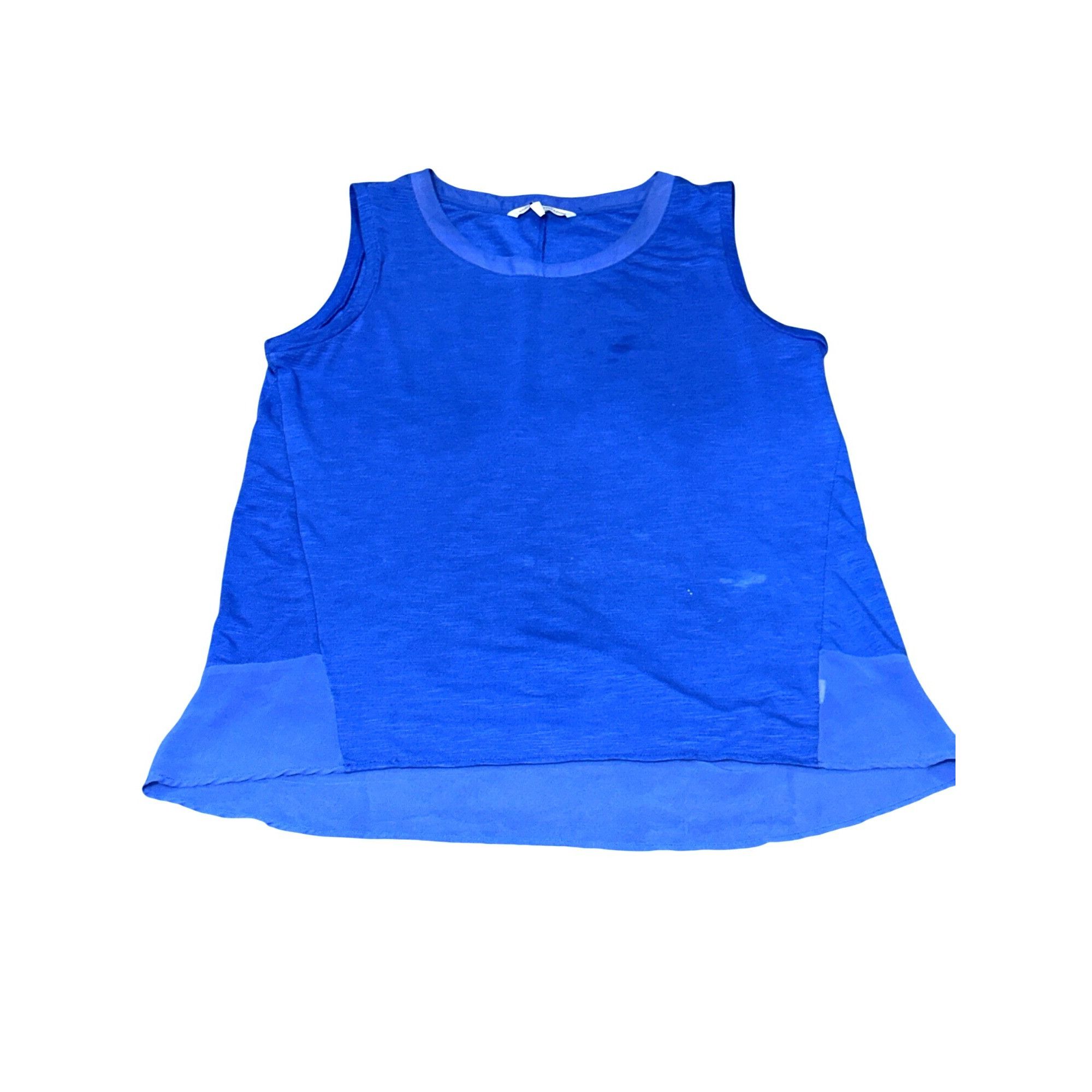 Other Adrienne Vittadini Royal Blue Tunic Top Sheer Chiffon Back Size L / US 10 / IT 46 - 12 Thumbnail