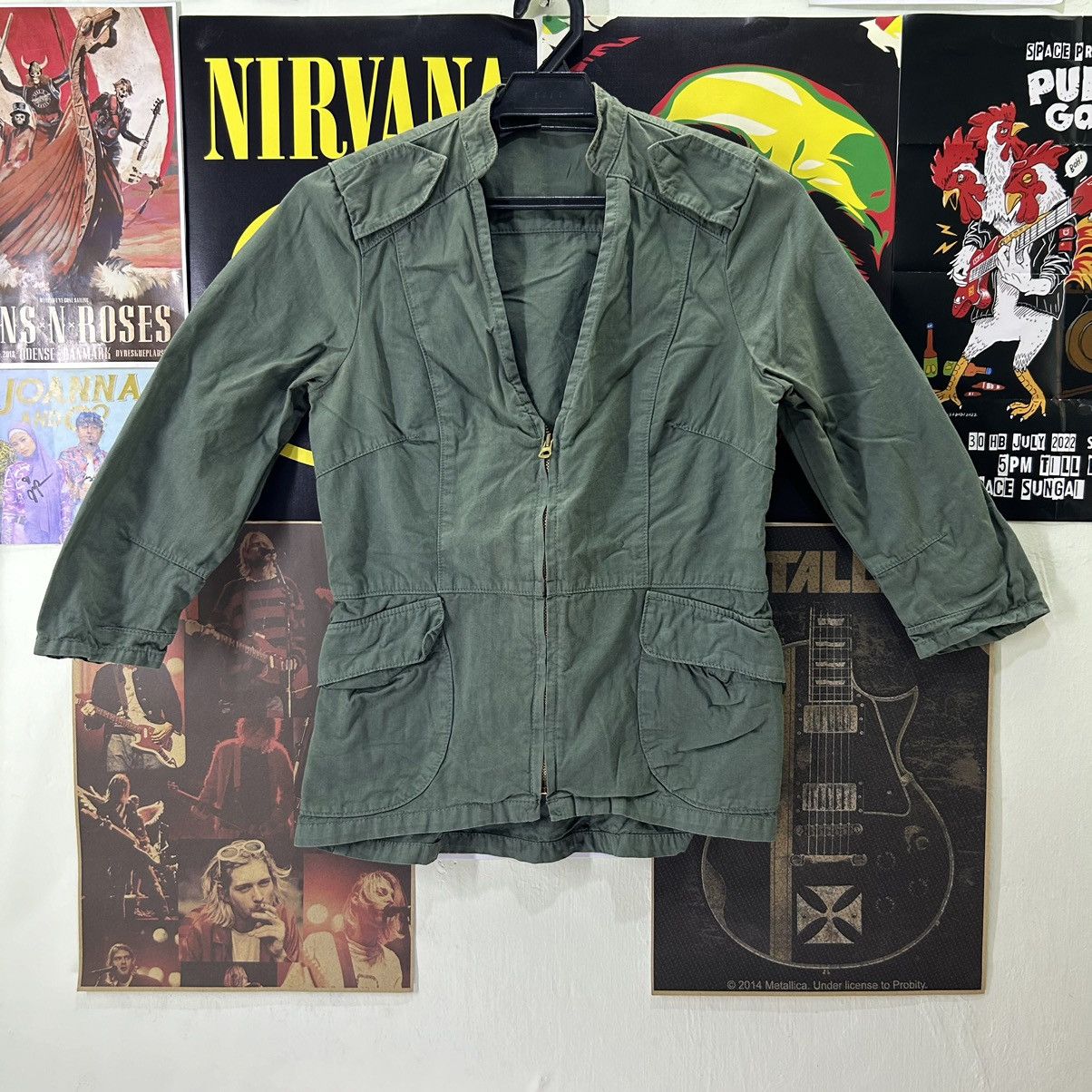 image of Luca By Studio Ecre Military Jacket in Army Green, Women's (Size Medium)