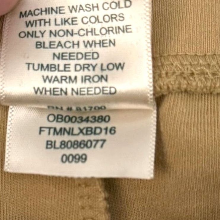 Blair Blair L Womens Pants Crop BeIGe Elastic Waist Relaxed Jersey Cotton Blend 31 Inseam Ankle Straight Front Pull On Casual Loungewear Athleisure Size 24" / US 00 / IT 34 - 4 Thumbnail