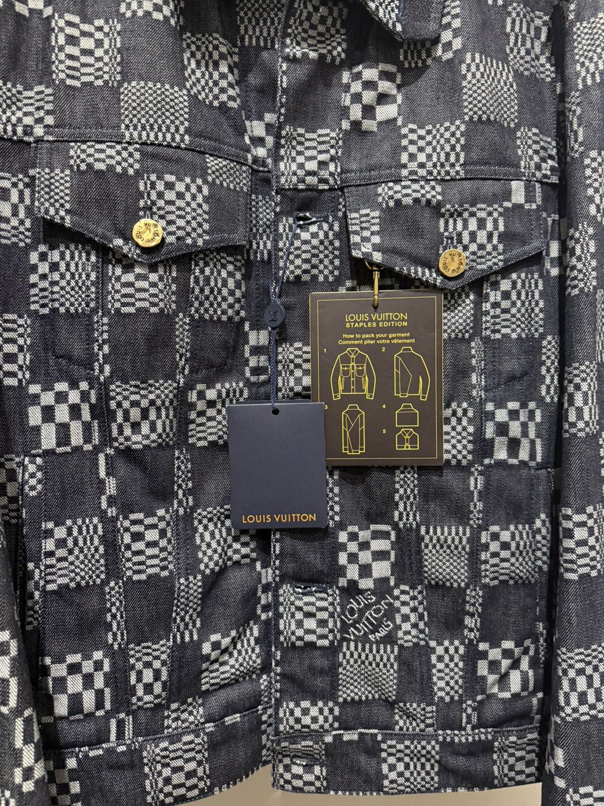 Louis Vuitton Louis Vuitton Virgil Abloh Distorted Damier Denim Jacket NEW Size US M / EU 48-50 / 2 - 5 Thumbnail