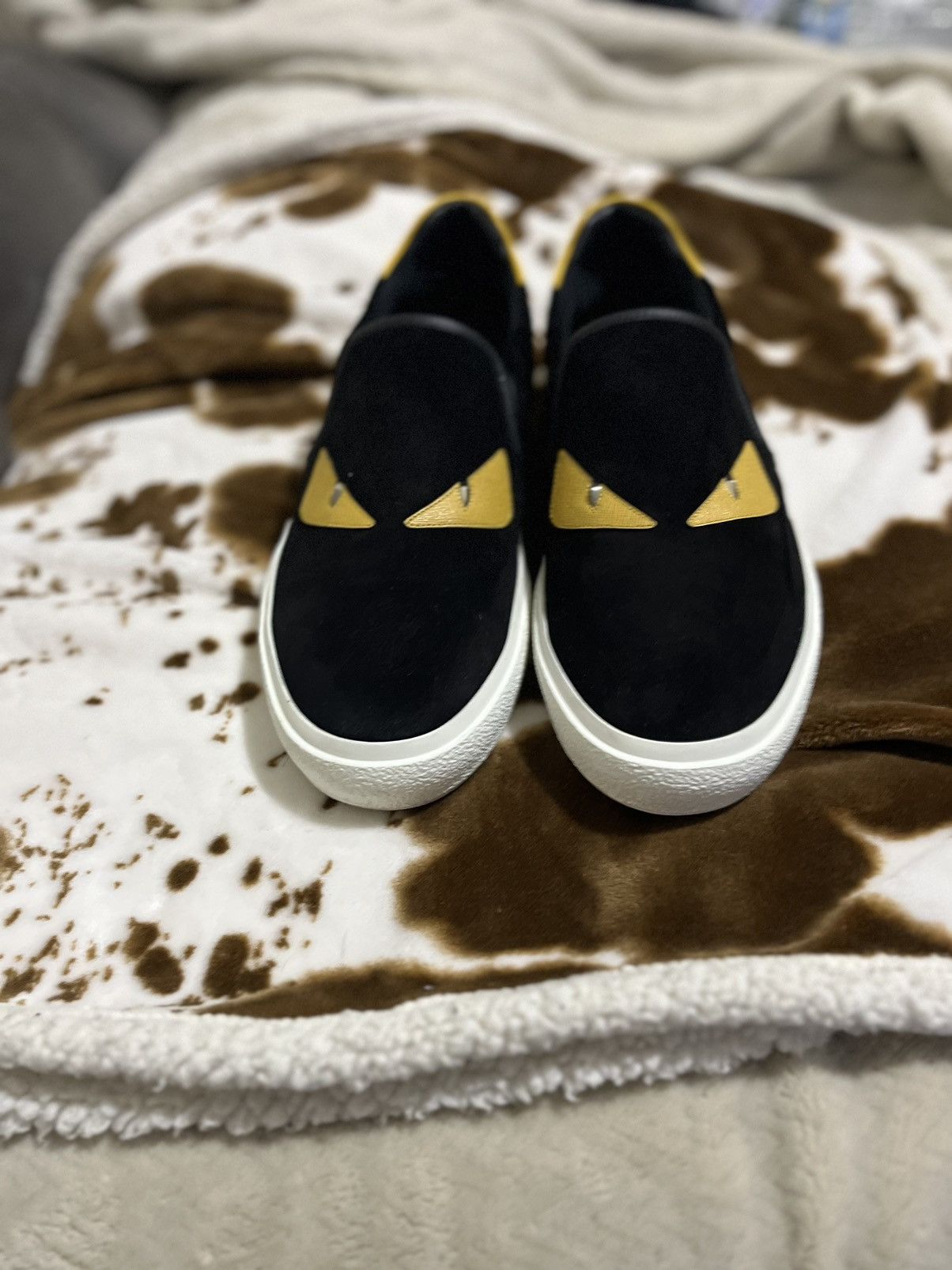 Fendi Mens Fendi Monster Bug Eye Slip-On Sneaker Size US 11 / EU 44 - 1 Thumbnail