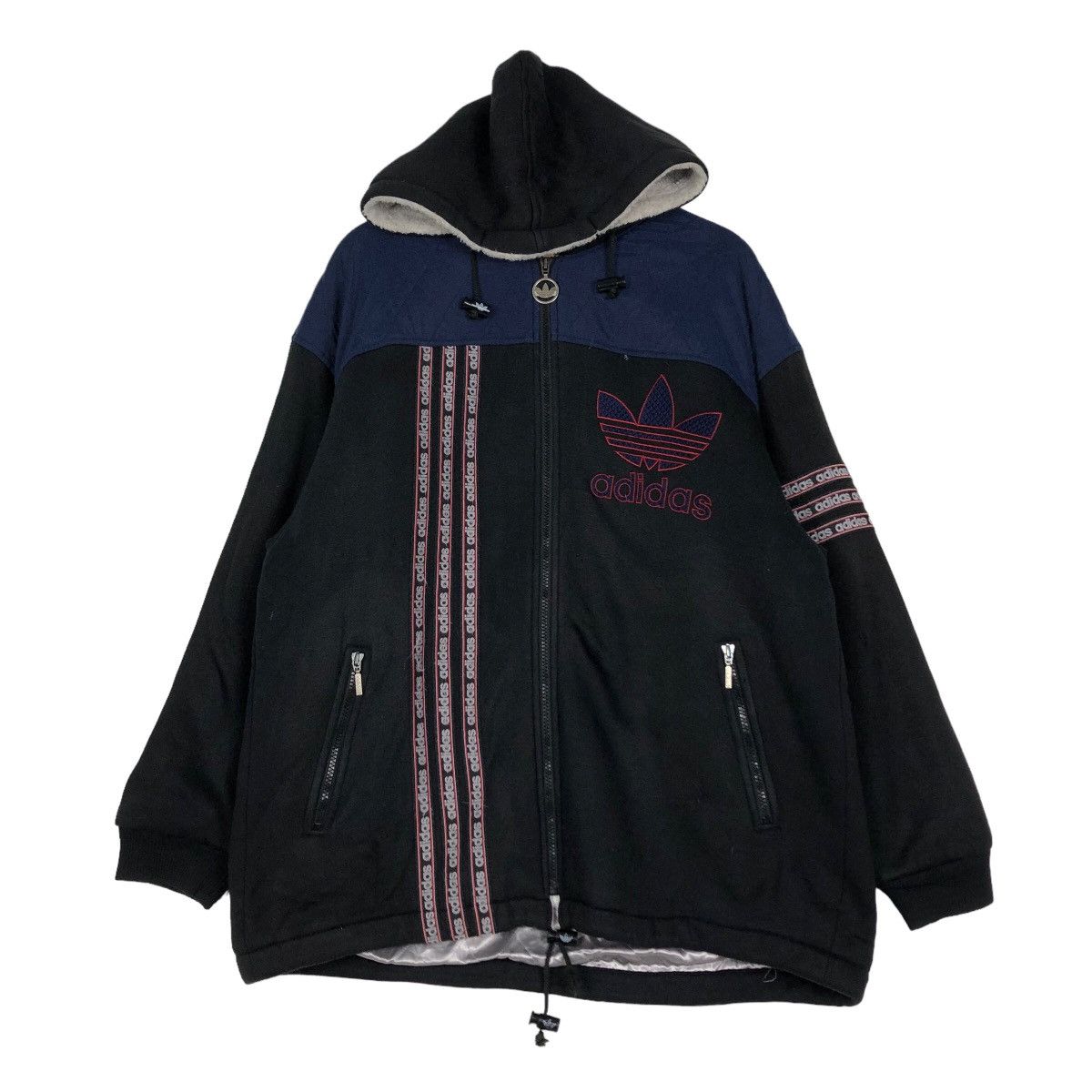 🔥Vintage Adidas Multi Colour Block Zipper Jacket Big Logo