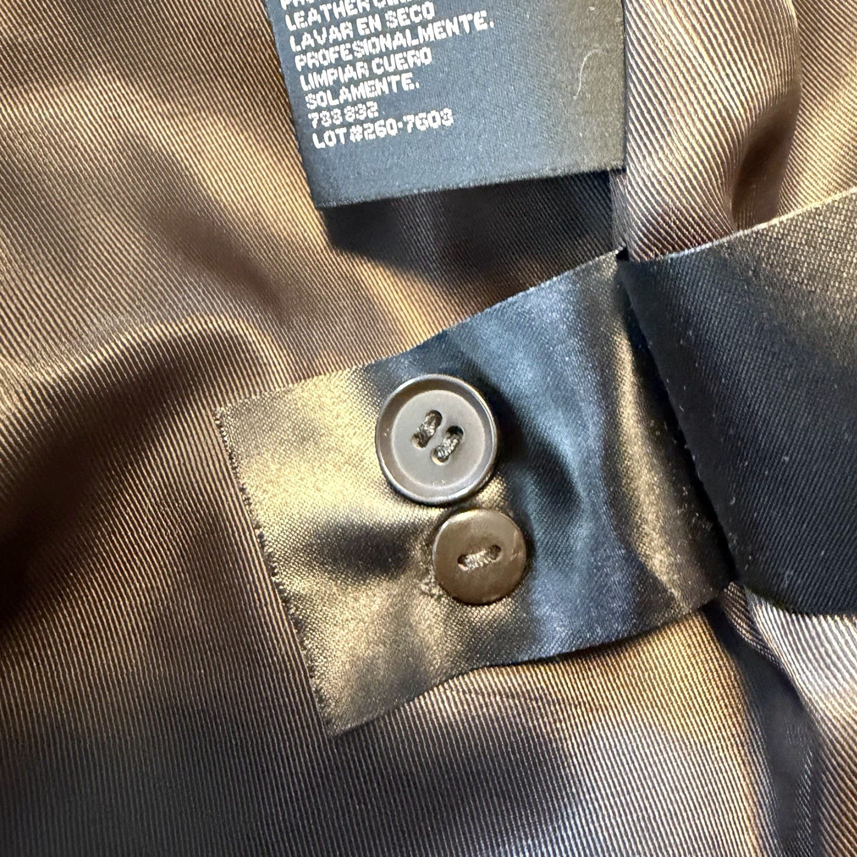 Vintage a.n.a Leather Jacket Womens Large Dark Brown Genuine Lambskin Zip Pocket Buckle Size L / US 10 / IT 46 - 7 Thumbnail