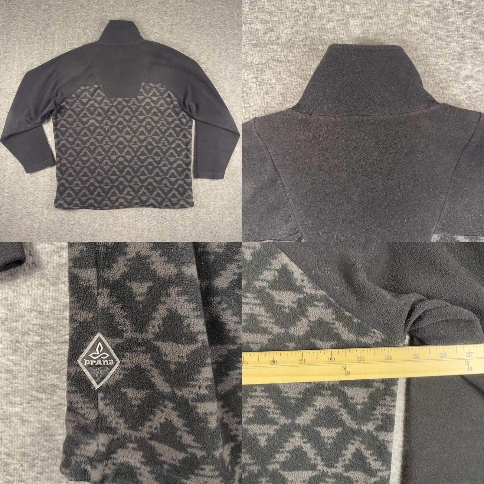 Prana PrAna Gray Fleece Pullover Mens Medium 1/4 Zip Geometric Hiking Aztec Size US M / EU 48-50 / 2 - 8 Thumbnail