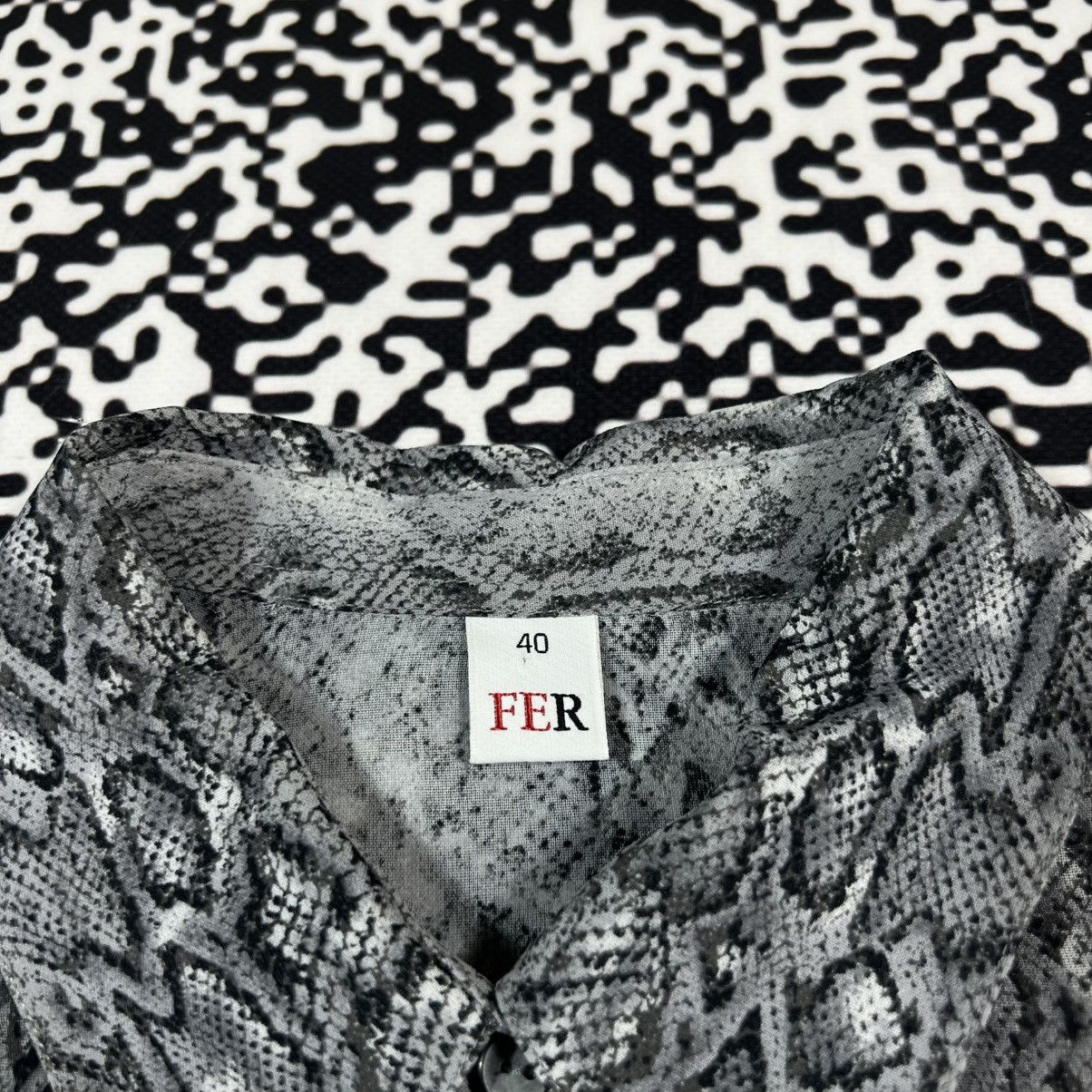Ferre GF Ferre Snake Python Print Luxury Style Retro Long Shirt Size M / US 6-8 / IT 42-44 - 15 Thumbnail