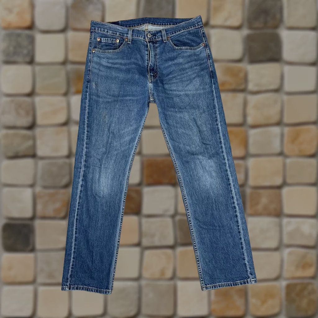 Levi's Levi's 505 Jeans Mens Regular Straight Fit Blue Denim Cotton Stretch 34x30 Inseam 30 5-Pocket Button Zip Size US 33 - 1 Thumbnail