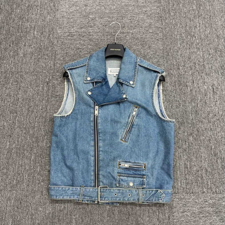 Maison Margiela Maison Margiela Washed Denim Biker Vest Size US L / EU 52-54 / 3 - 1 Thumbnail