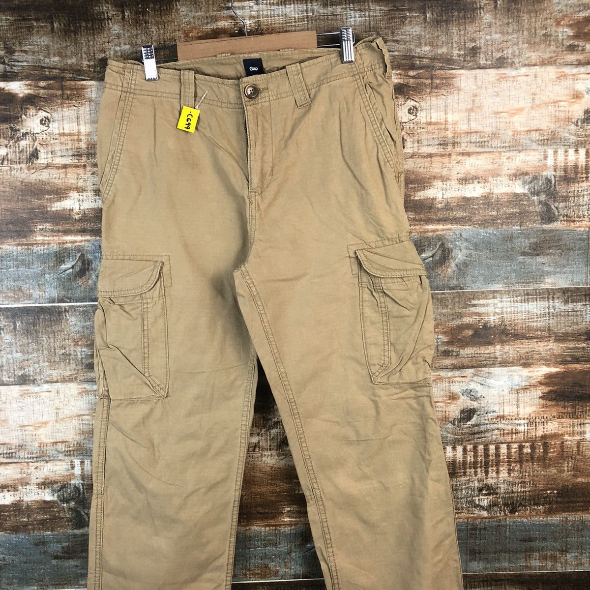 Japanese Brand DL Gap Brown Cargo Utility Multipocket Pants #C699 Size US 31 - 2 Thumbnail