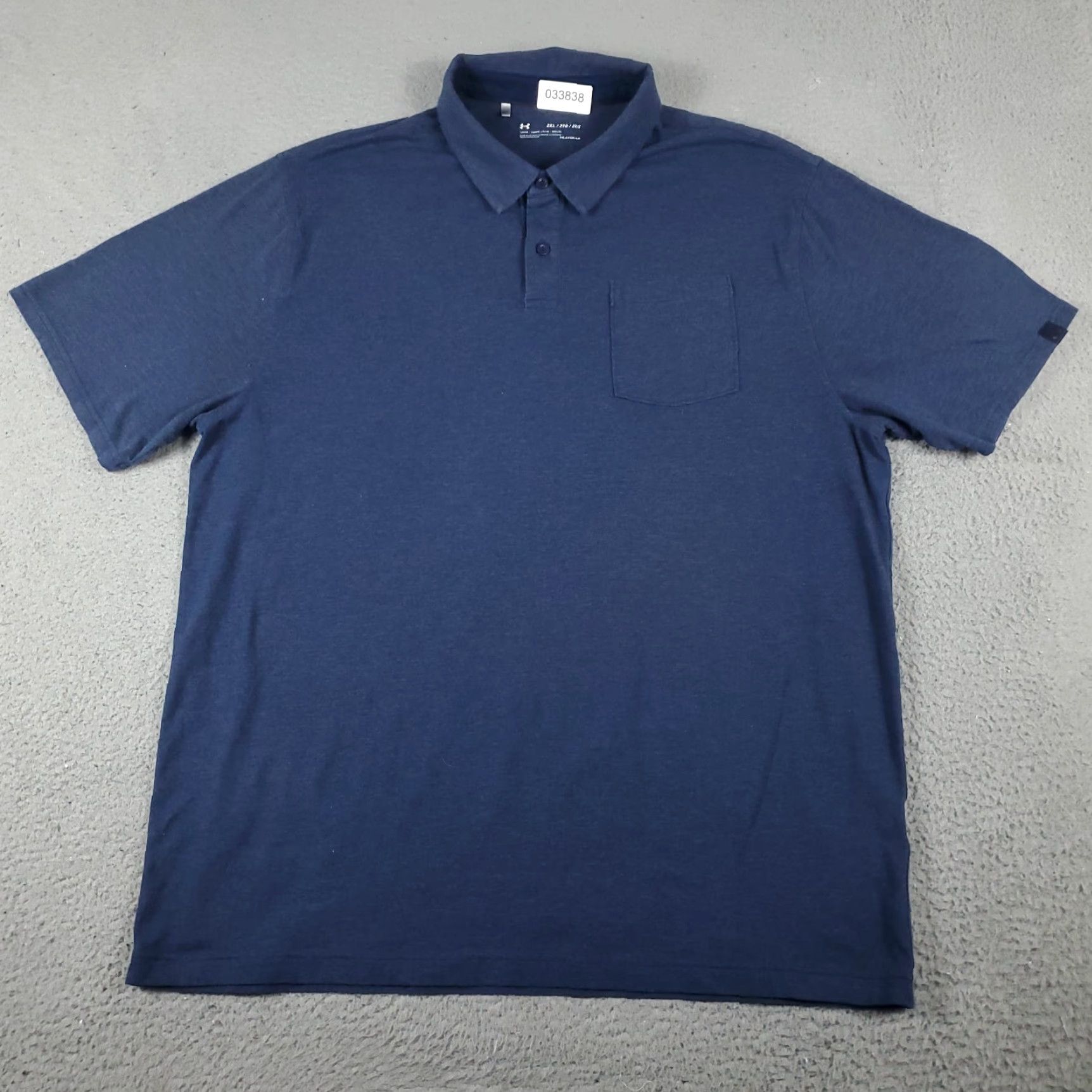 Under Armour Under Armour Polo Shirt Men's 2XL Blue Cotton Blend Golf Casual Short Sleeve Size US XXL / EU 58 / 5 - 2 Thumbnail