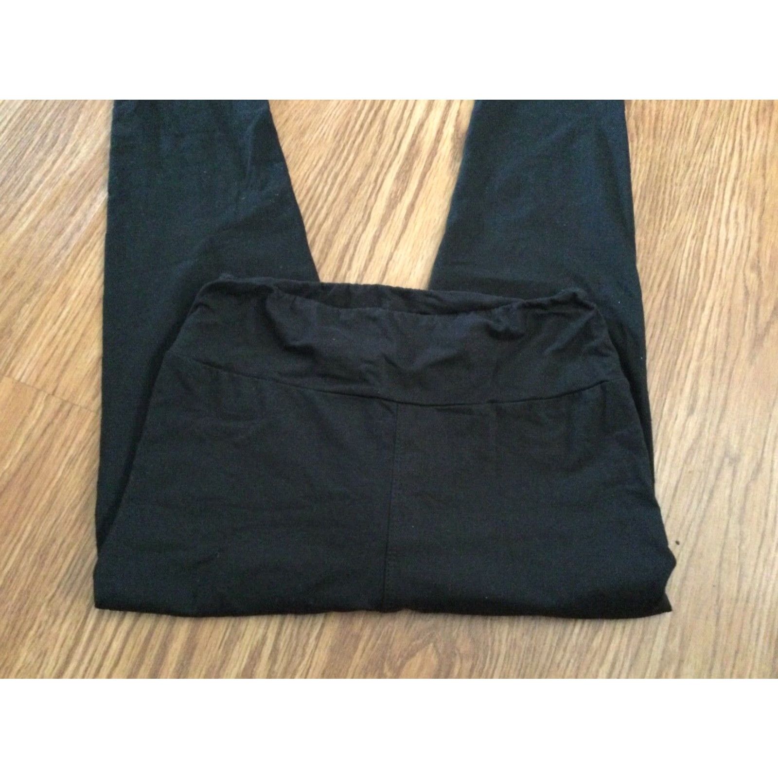 Vintage VINTAGE Women Black Pants Leggings Straight Fit Cotton Blend Elastic Waist Adults S/M Size 28" / US 6 / IT 42 - 3 Thumbnail