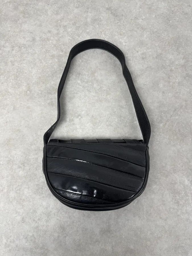 Vintage 1990s Versace Black Lines Leather Handle Bag Size ONE SIZE - 5 Thumbnail