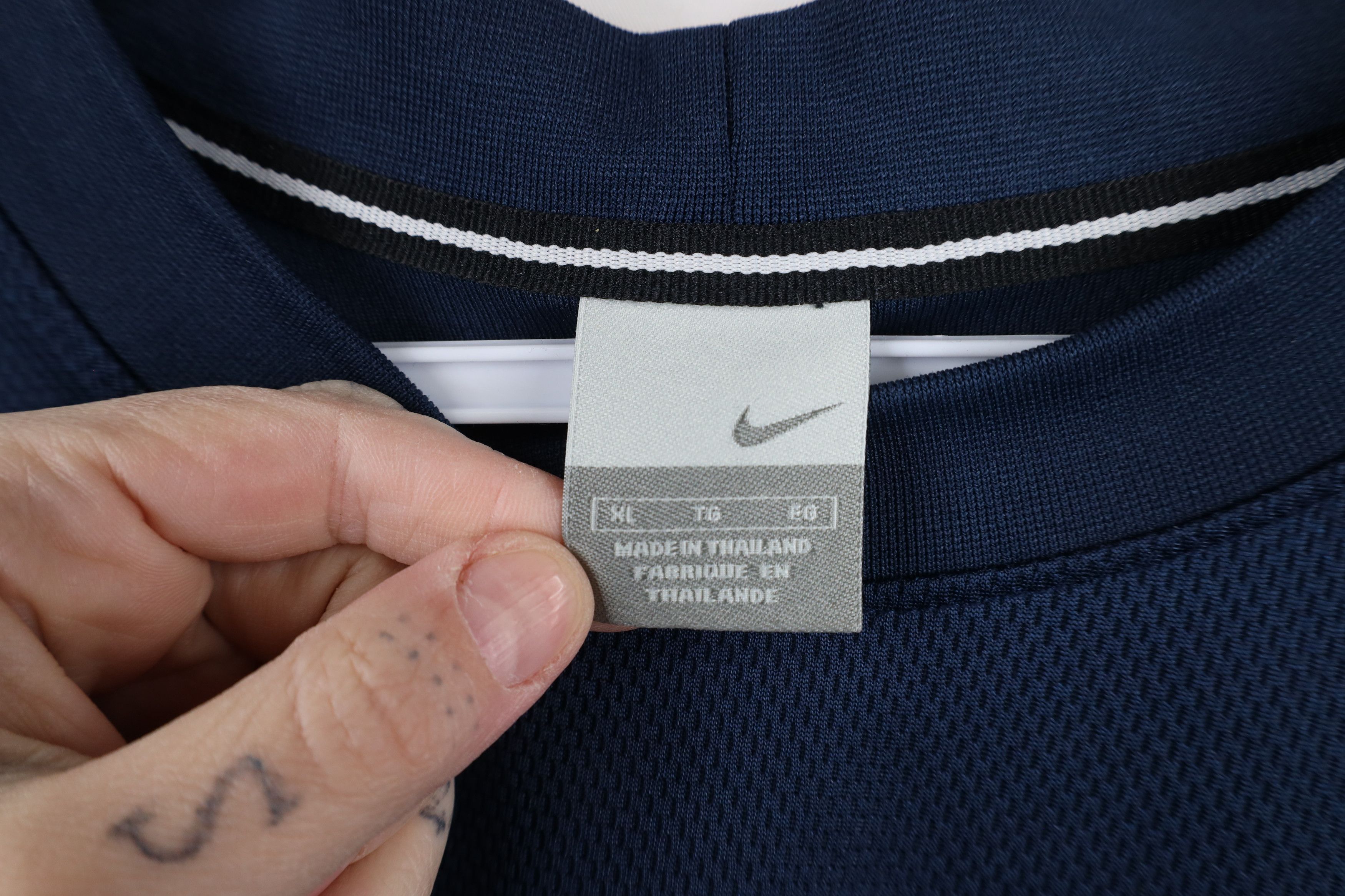 Nike × Vintage Vintage Y2K Nike Mini Swoosh Knit Long Sleeve T-Shirt Blue Size US XL / EU 56 / 4 - 10 Thumbnail