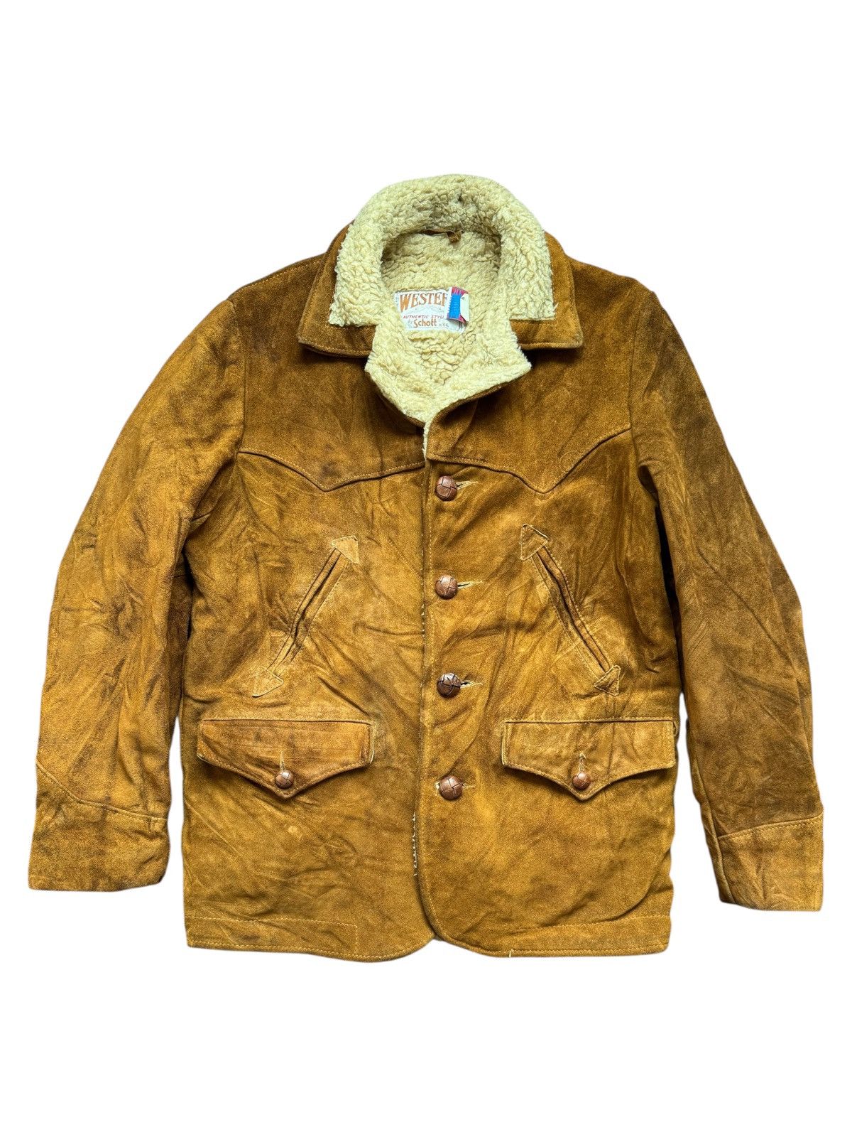Schott VERY RARE VINTAGE JACKET LEATHER SUEDE WESTERN BY SCHOTT Size US M / EU 48-50 / 2 - 1 Thumbnail