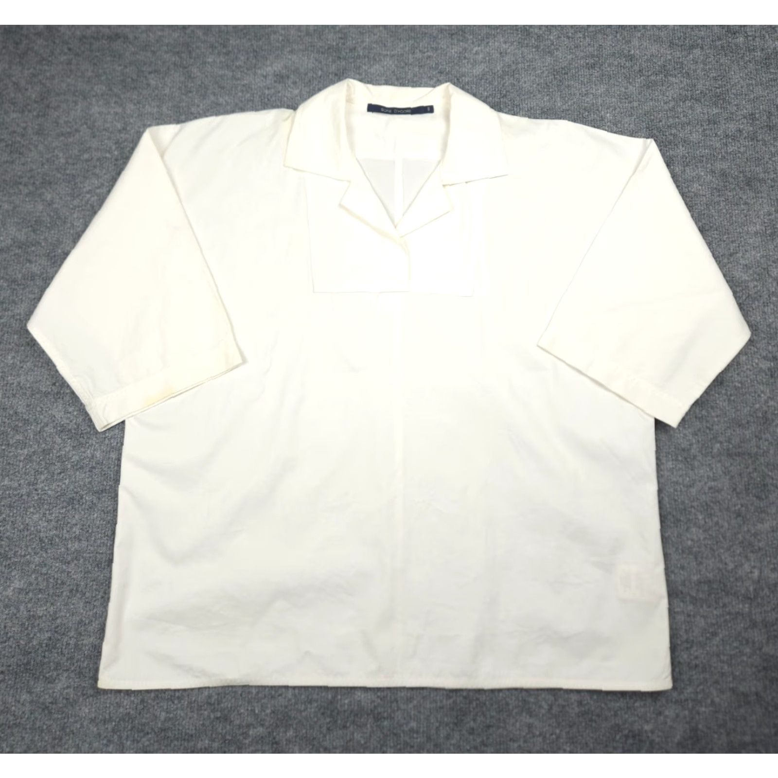 SOFIE D'HOORE Sofie D'Hoore Shirt Womens 40 White 3/4 Sleeve Collared Oversized Cotton Blouse Size S / US 4 / IT 40 - 2 Thumbnail