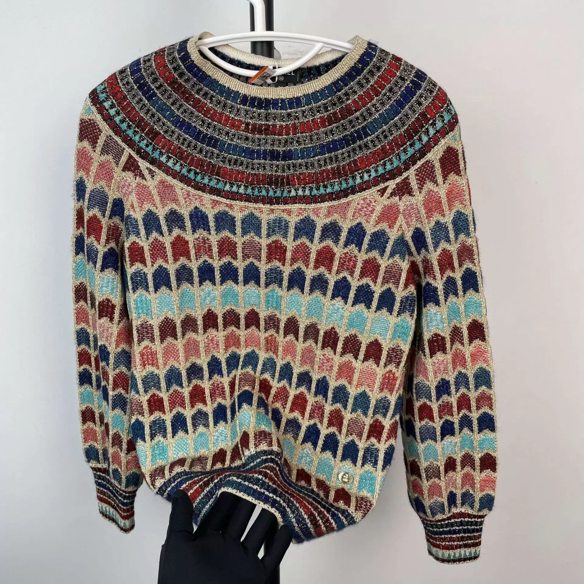 Chanel Chanel women's colorblock knit sweater size 34 Size XS / US 0-2 / IT 36-38 - 8 Thumbnail