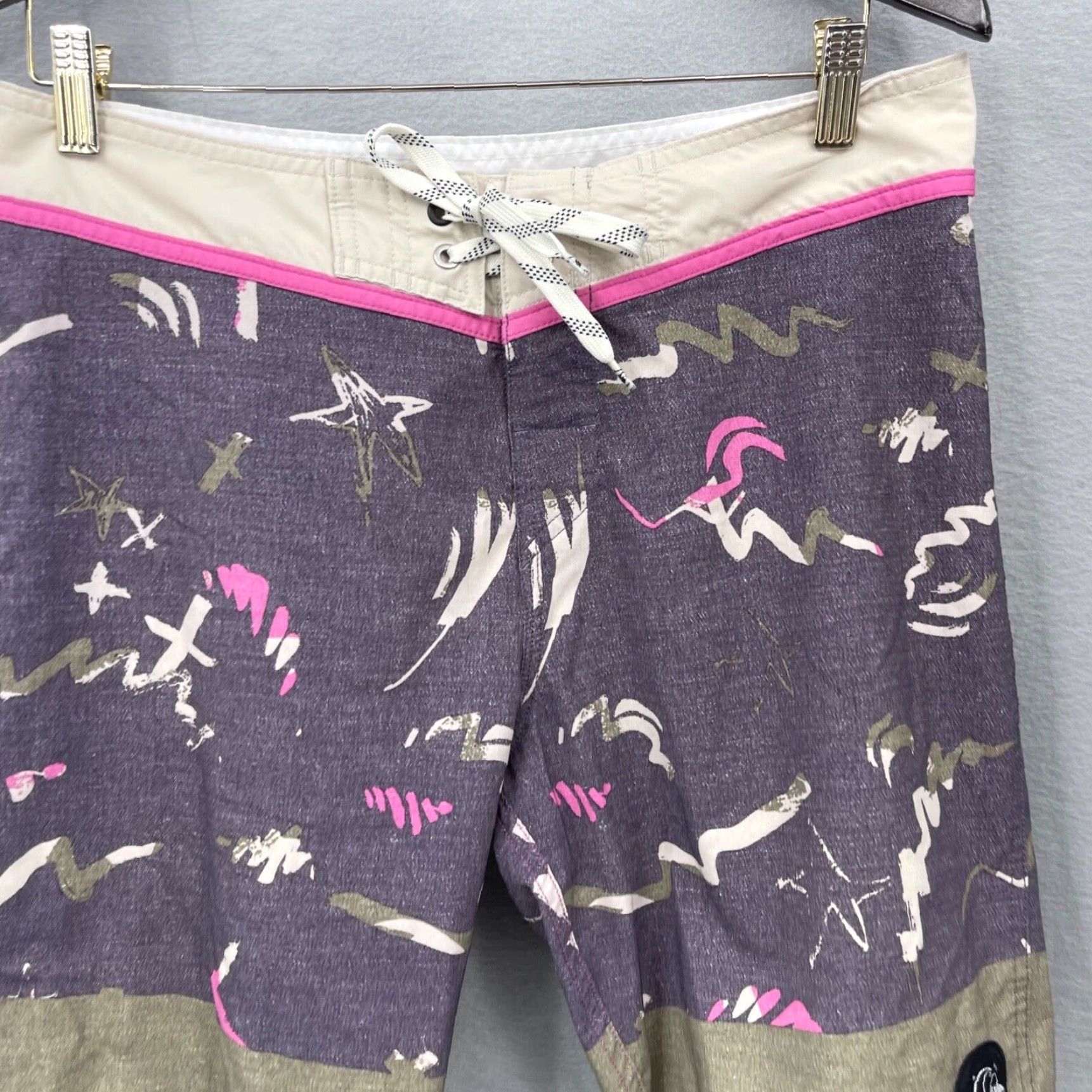 Quiksilver Quicksilver Board Shorts Mens Small Dry Flight Swim Trunks Unlined Preppy Surf Gray Polyester Blended Fabric with Drawstring Pockets Mens Size US 29 - 5 Thumbnail
