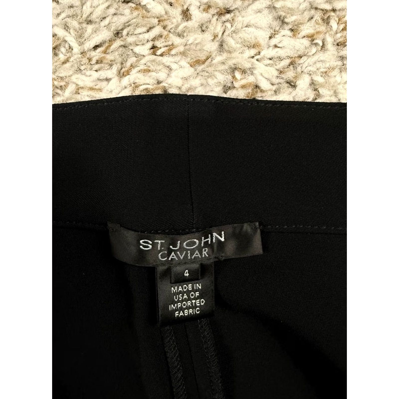 St. John St John Caviar Emma Black Straight Leg Pants Size 4 Size 27" / US 4 / IT 40 - 7 Thumbnail