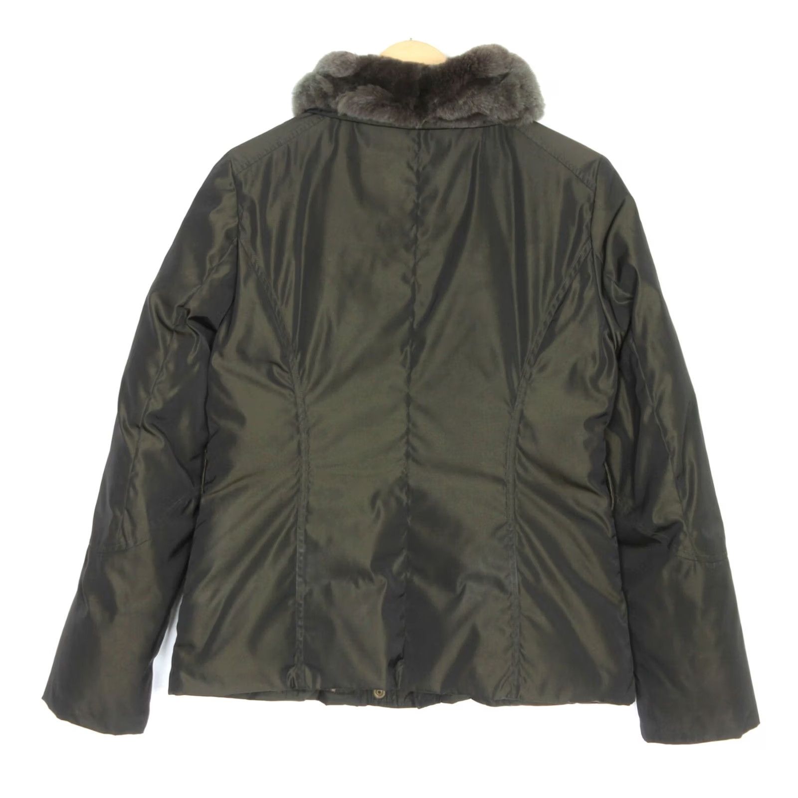Max Mara VINTAGE MAX MARA WEEKEND Velvet Down Jacket Women UK 10 EU 38 Fur Trim Dark Khaki Jacket Women's Size UK 10 EU 38 Size L / US 10 / IT 46 - 4 Thumbnail