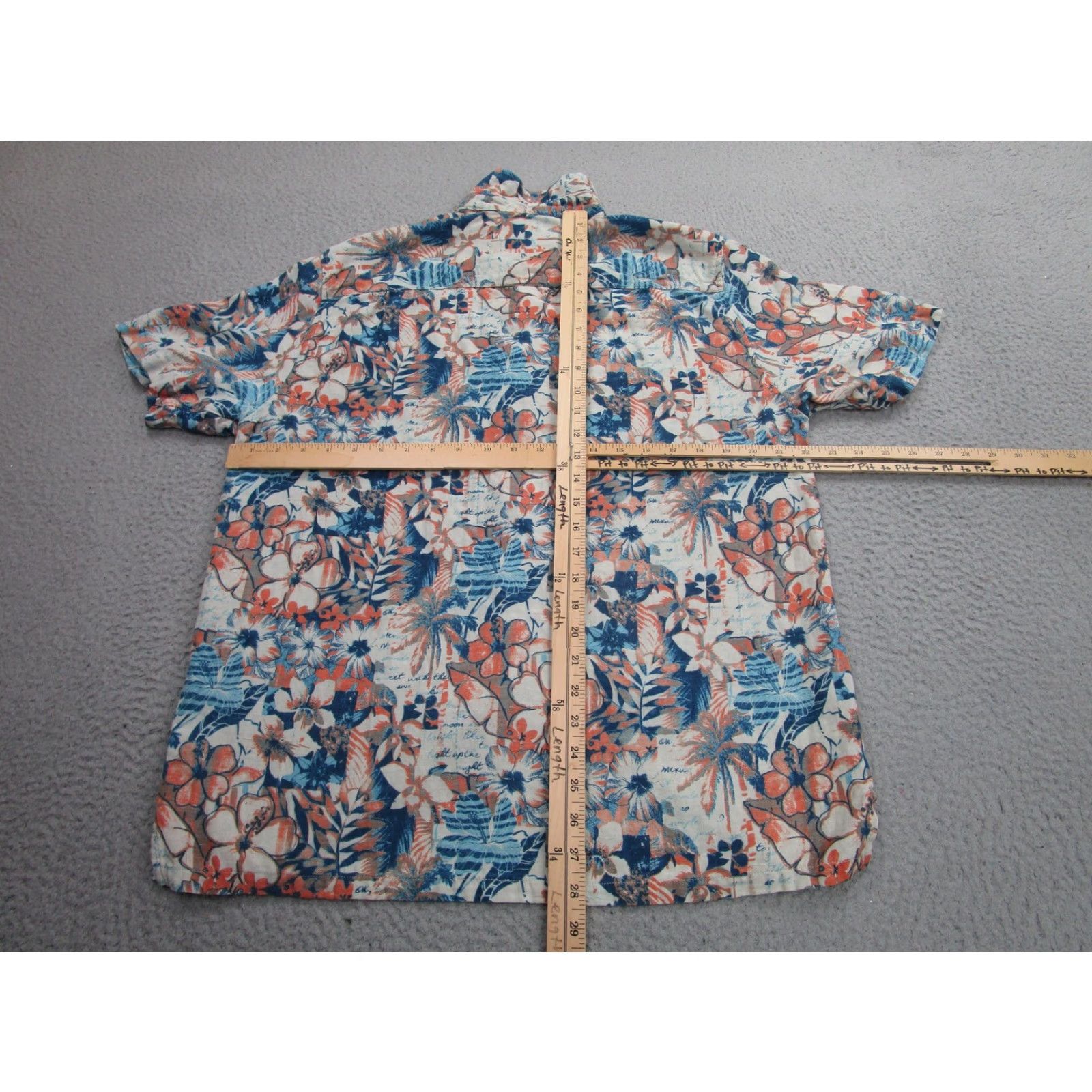 Vintage Margaritaville Shirt Mens Large Blue Orange Silk Linen Hawaiian Floral Camp Size US L / EU 52-54 / 3 - 6 Thumbnail