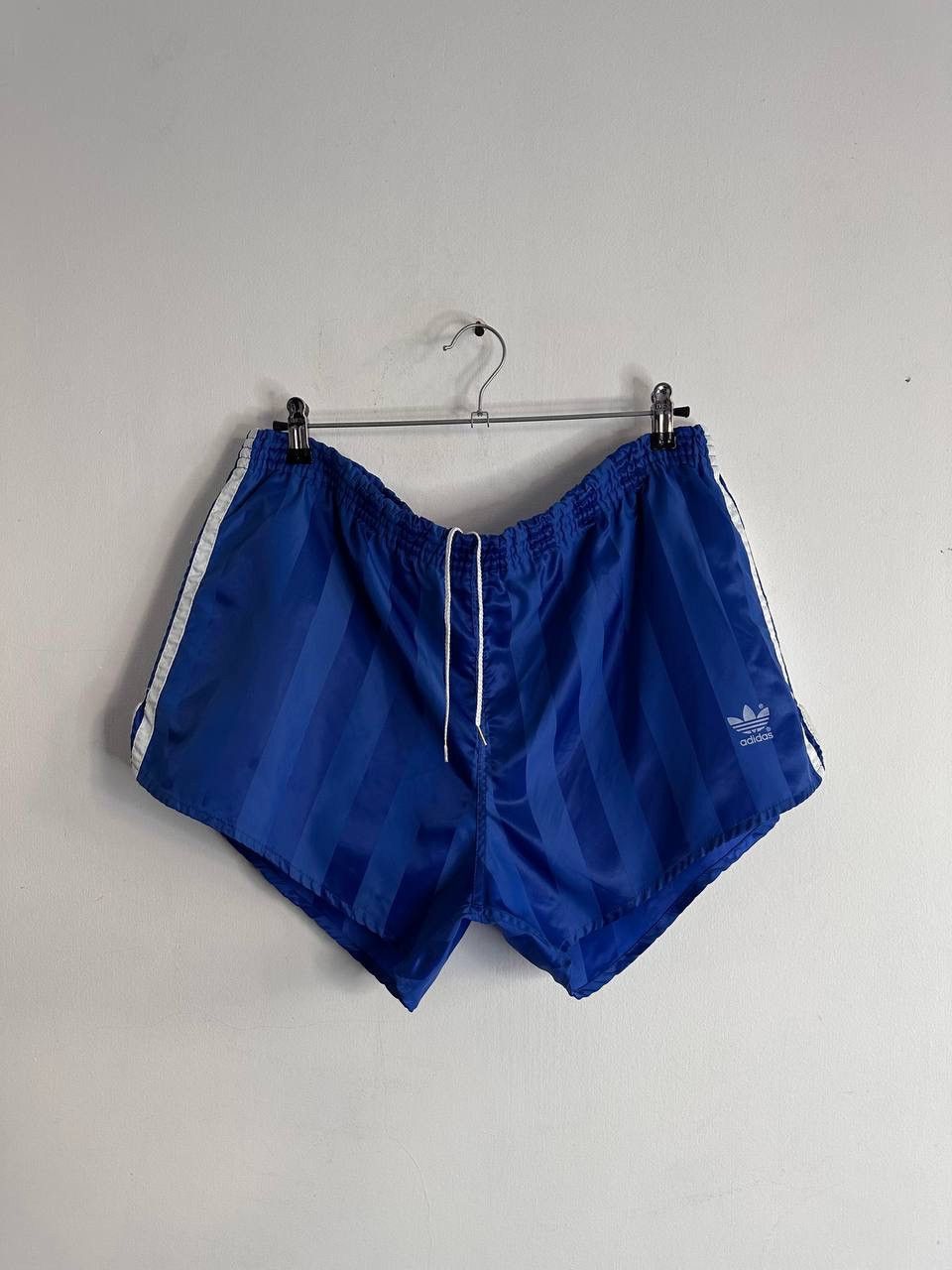 Adidas Vintage adidas 90s West Germany Shorts Blue Striped Nylon Size US 36 / EU 52 - 1 Thumbnail