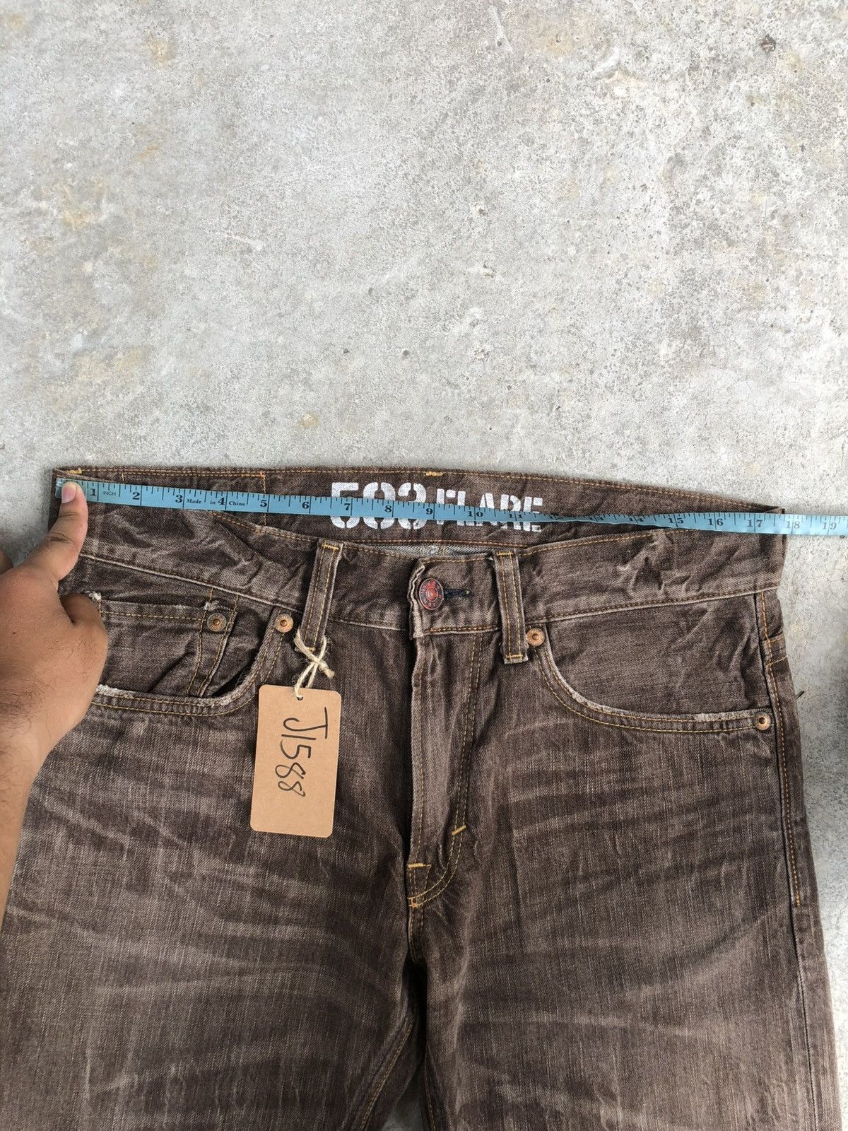 If Six Was Nine Japanese Edwin Flared Jeans Distressed Jeans Size US 34 / EU 50 - 21 Thumbnail