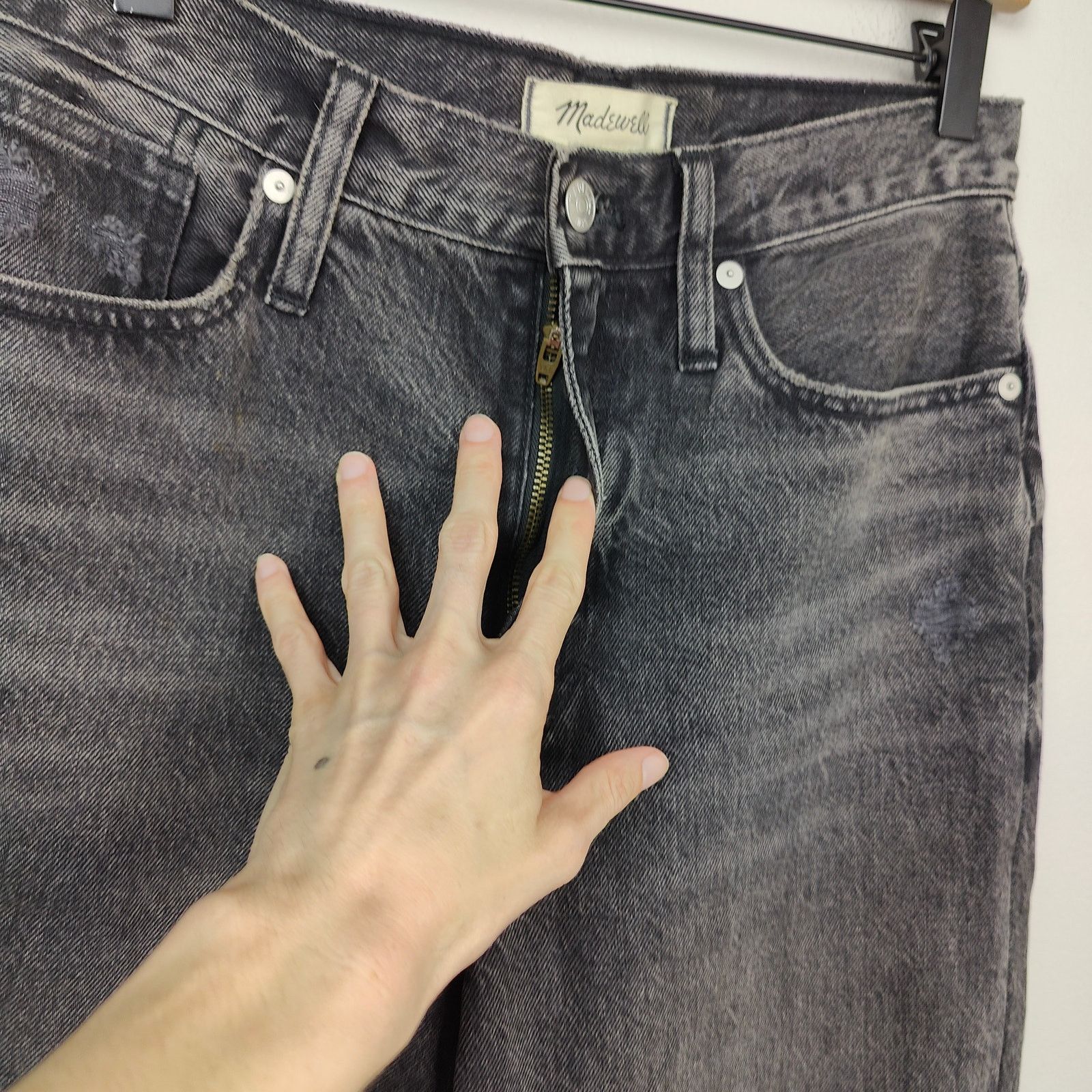 Madewell Madewell Baggy Straight Jeans Womens 26 Charcoal Cavell Wash Size 26" / US 2 / IT 38 - 3 Thumbnail