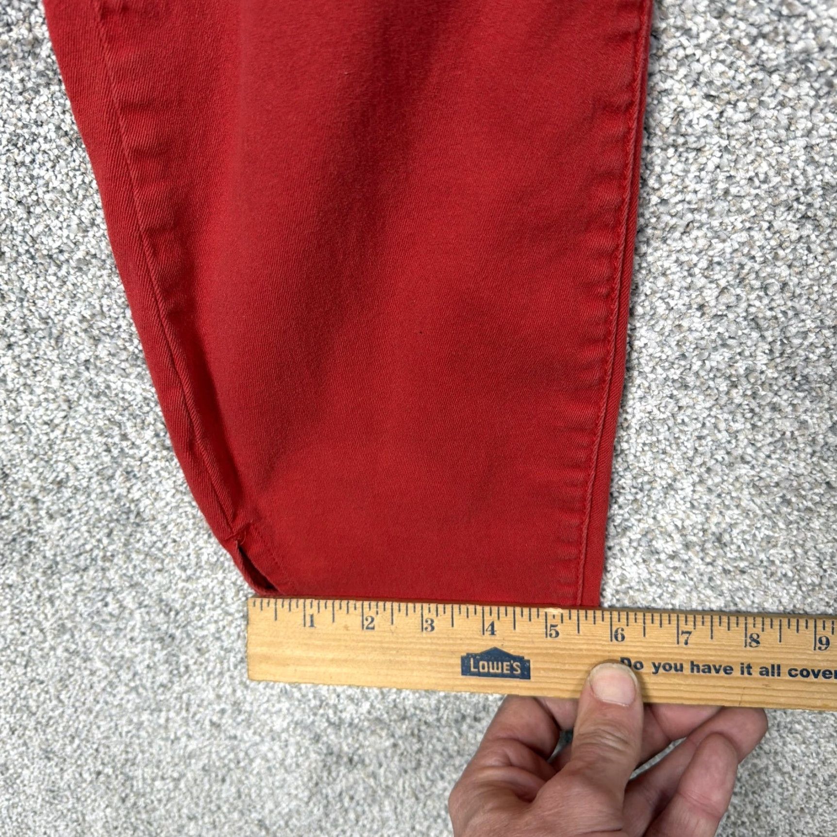 Vintage Kensie Jeans Capris Womens 12 Red Denim Crop Stretch 34x22 5-Pocket Preppy Size 34" / US 12 / IT 48 - 3 Thumbnail